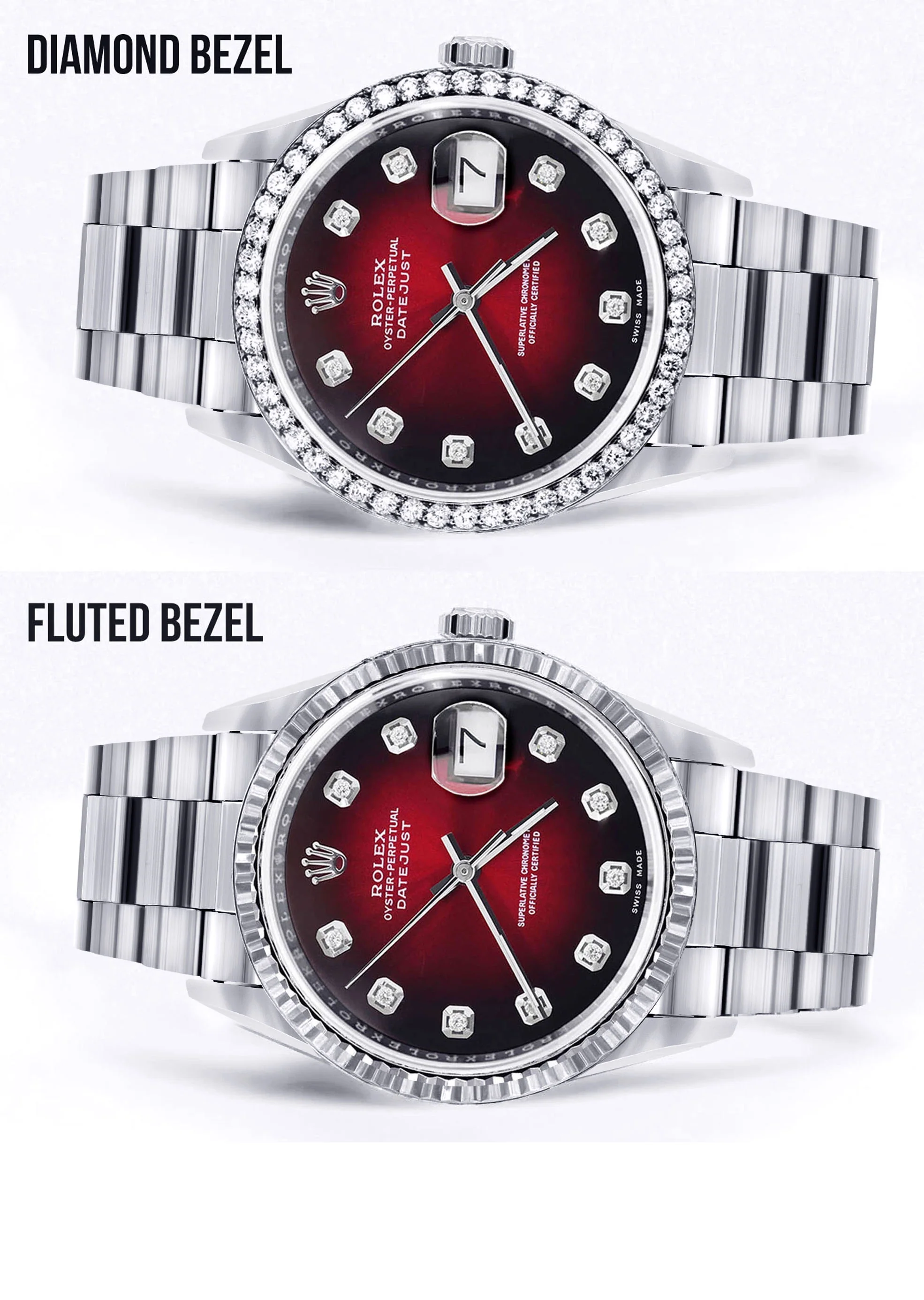 Rolex Datejust Watch | 16200  | 36MM | Red Dial | Oyster Band | Stainless Steel - Image 2