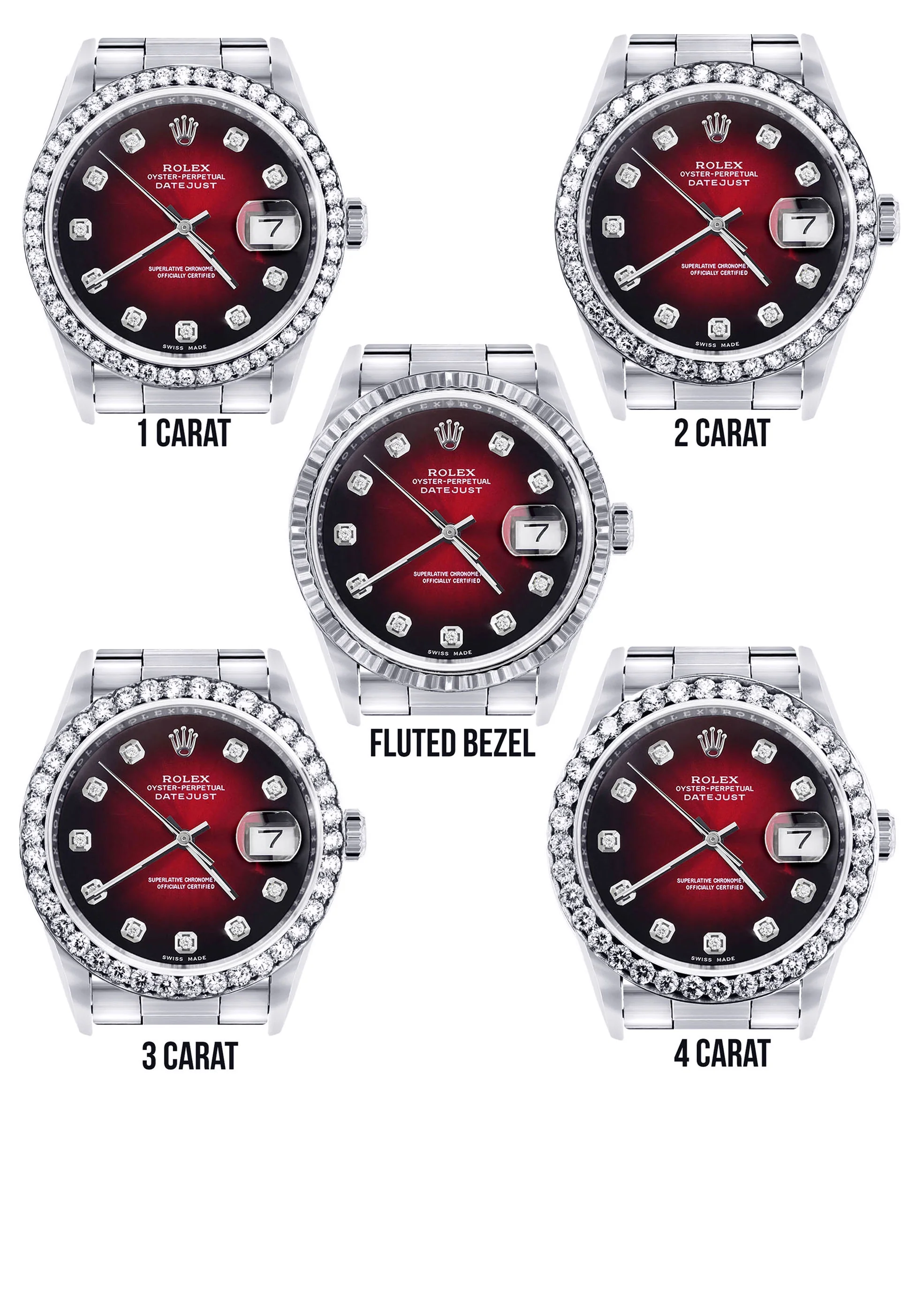 Rolex Datejust Watch | 16200  | 36MM | Red Dial | Oyster Band | Stainless Steel - Image 3