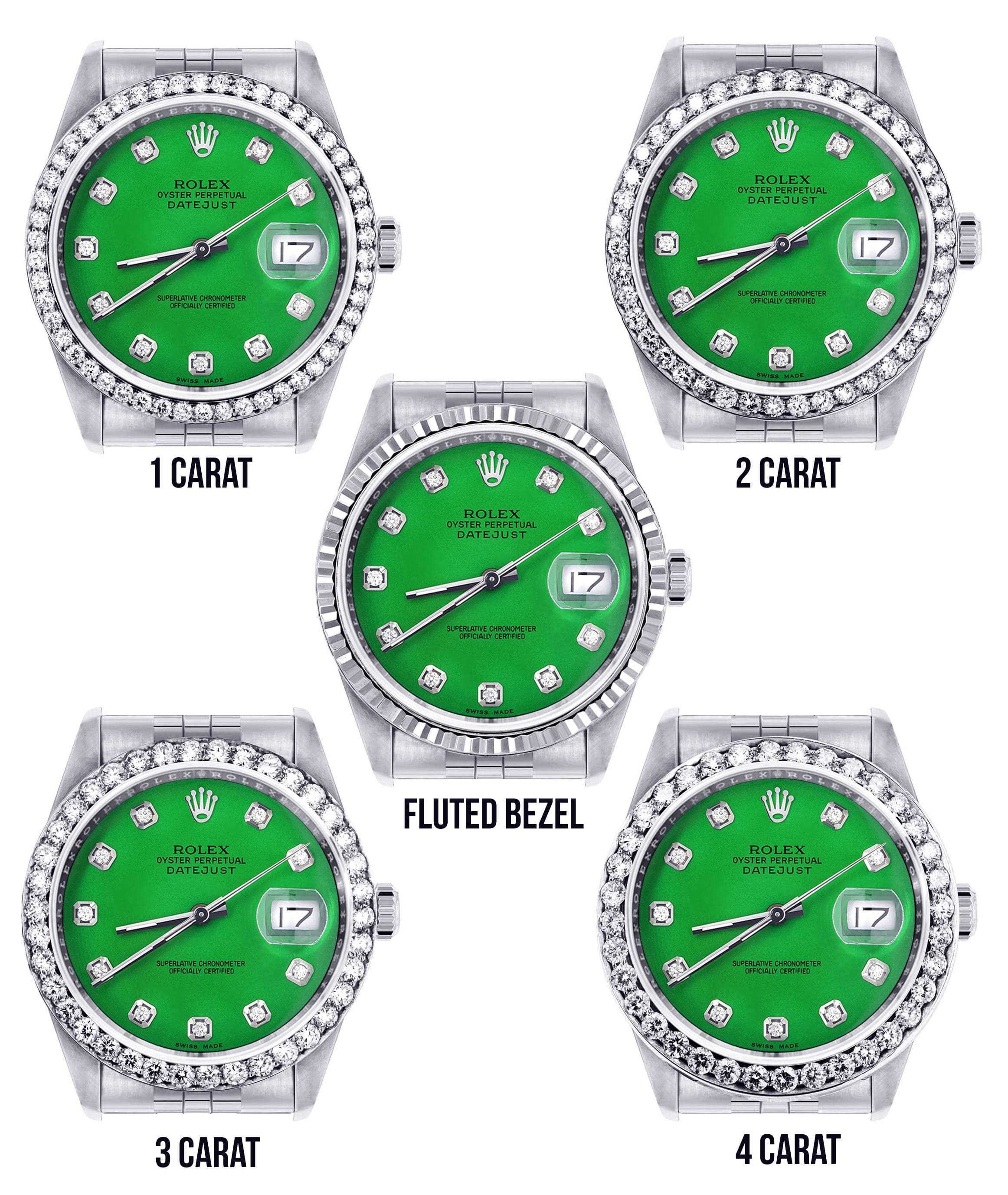 Mens Rolex Datejust  Watch 16200 | 36Mm | Green Dial | Jubilee Band - Image 3