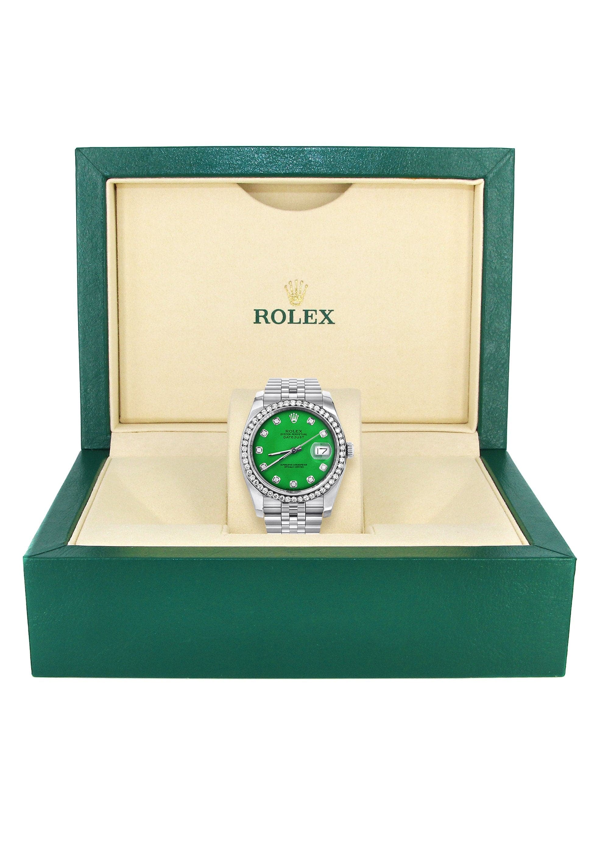 116200 | Hidden Clasp | Rolex Datejust Watch | 36Mm | Green Dial | Jubilee Band - Image 6