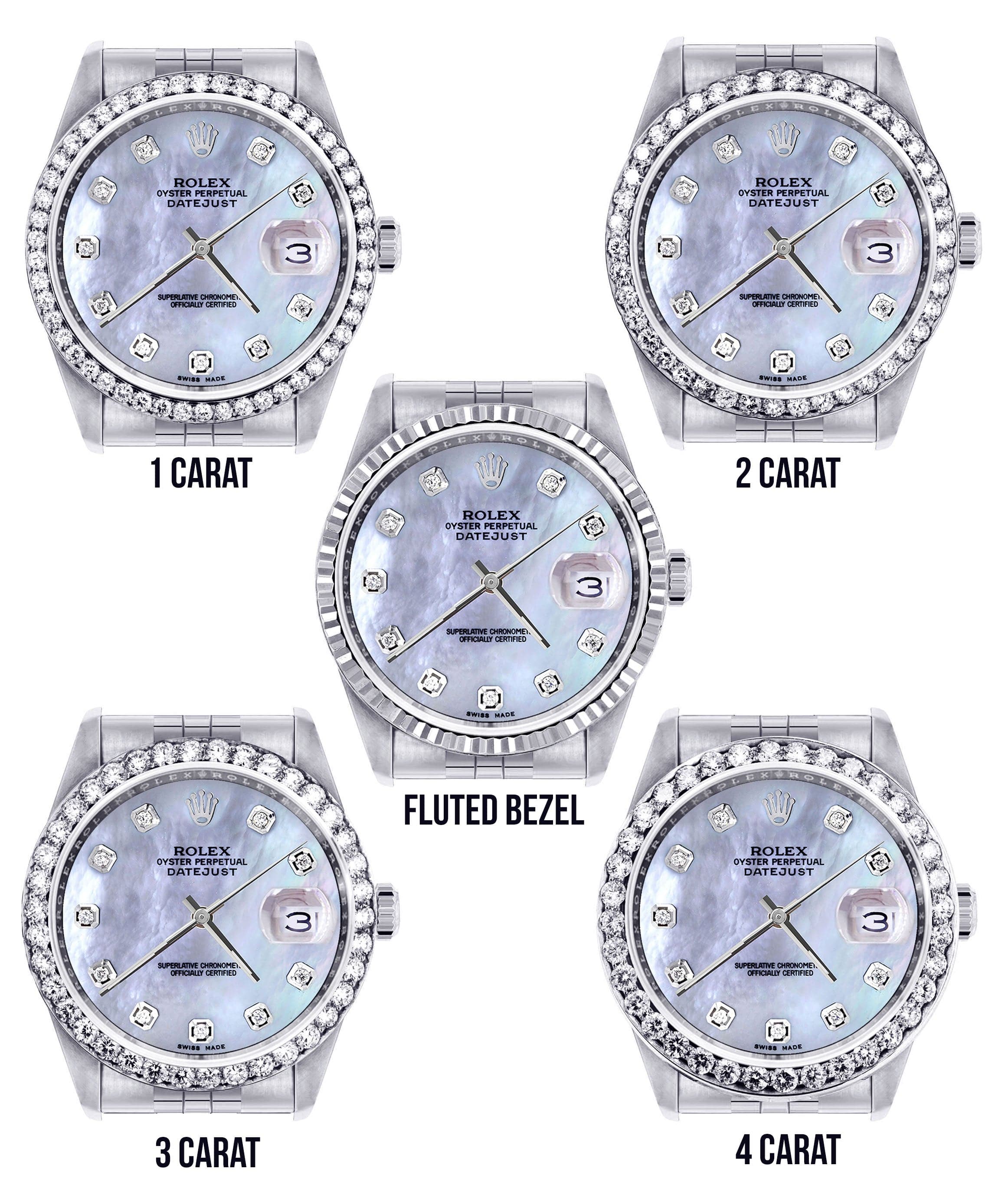 Mens Rolex Datejust  Watch 16200 | 36Mm | Mother of Pearl Dial | Jubilee Band - Image 3