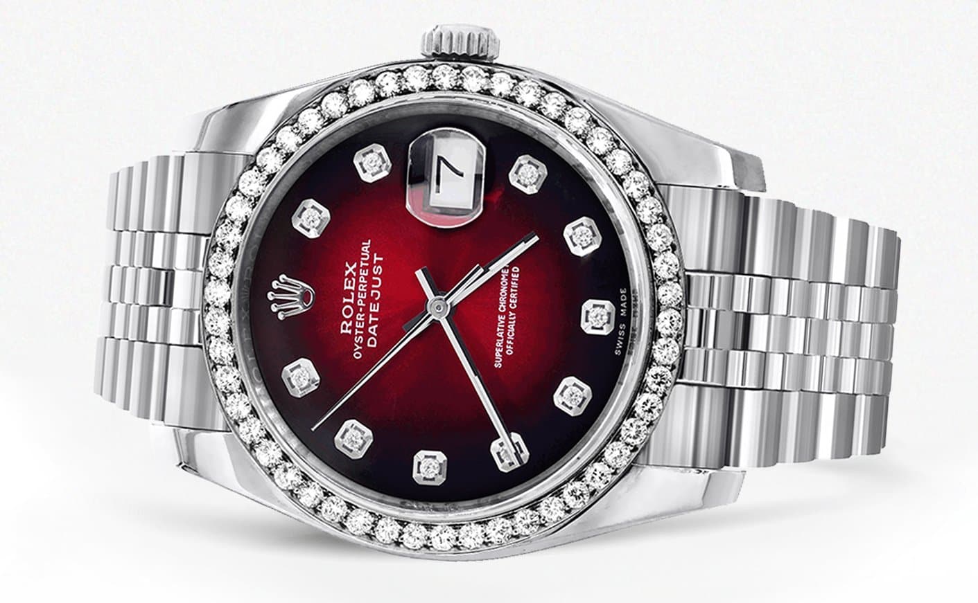 116200 | Hidden Clasp | Rolex Datejust Watch | 36Mm | Red Dial | Jubilee Band - Image 2