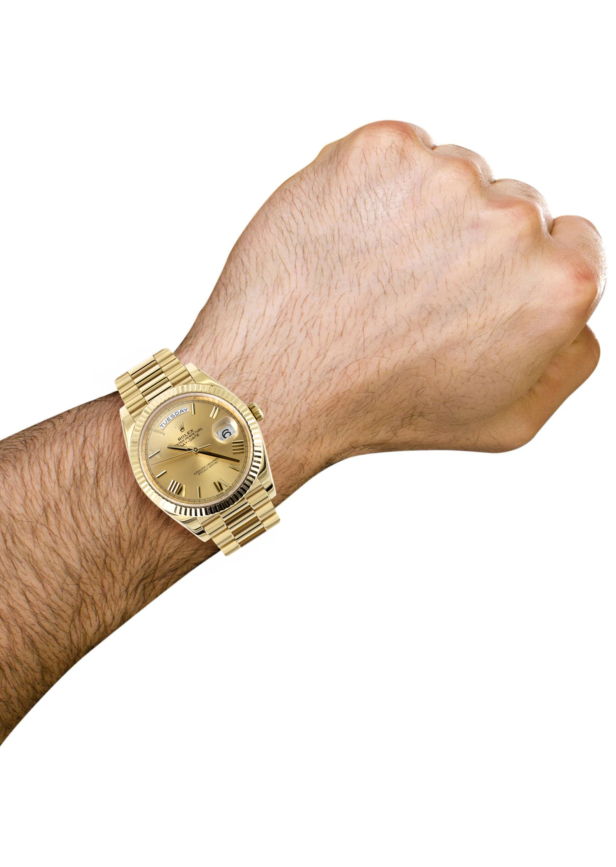 Rolex Day-Date 40 Presidential | 18k Yellow Gold 228238| Champagne Roman Dial | Fluted Bezel - Image 5