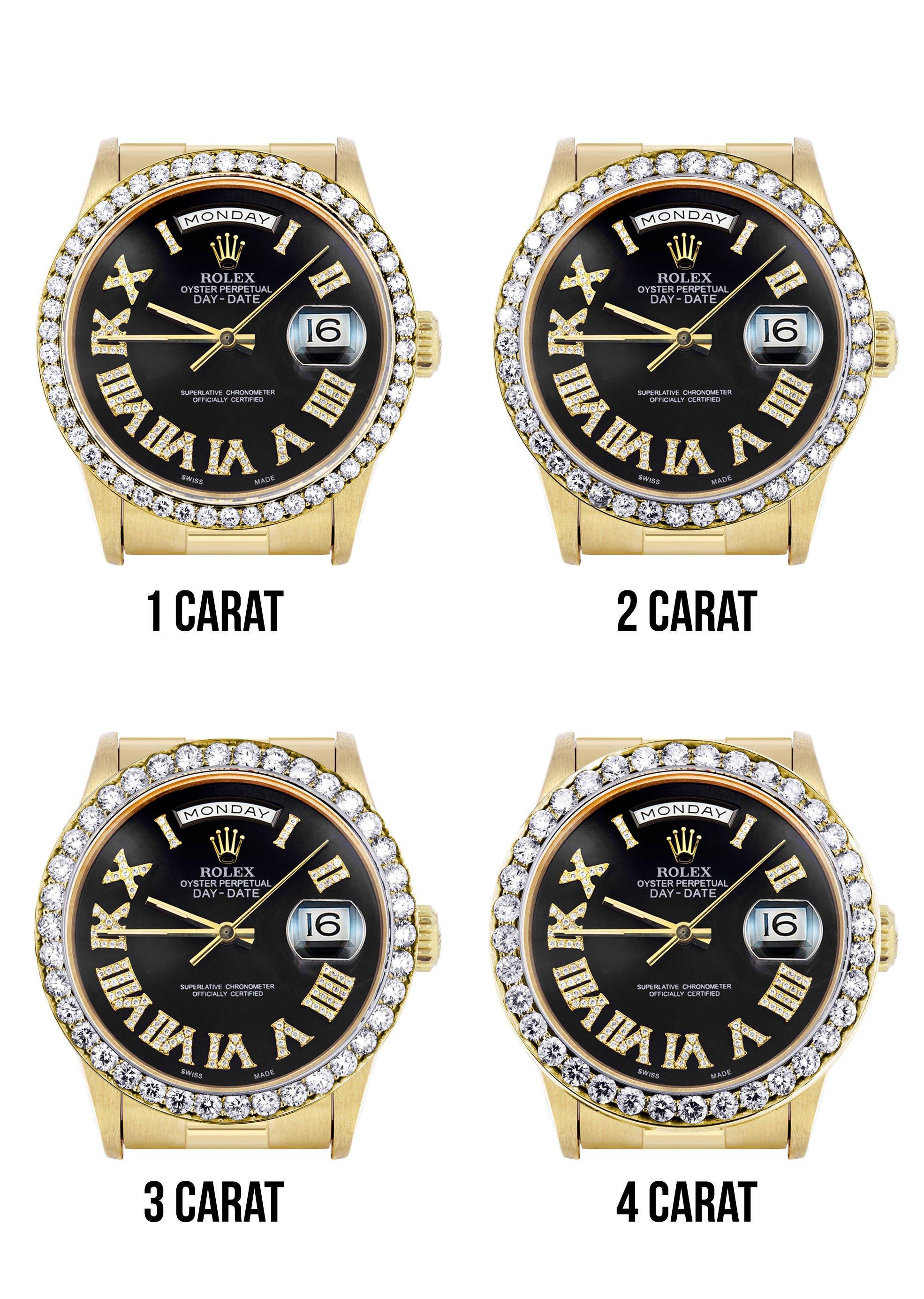 Rolex Day-Date | Presidential | Model 18238 | 18K Yellow Gold | Model 18238 | Diamond Bezel | Black Diamond Roman Dial - Image 6