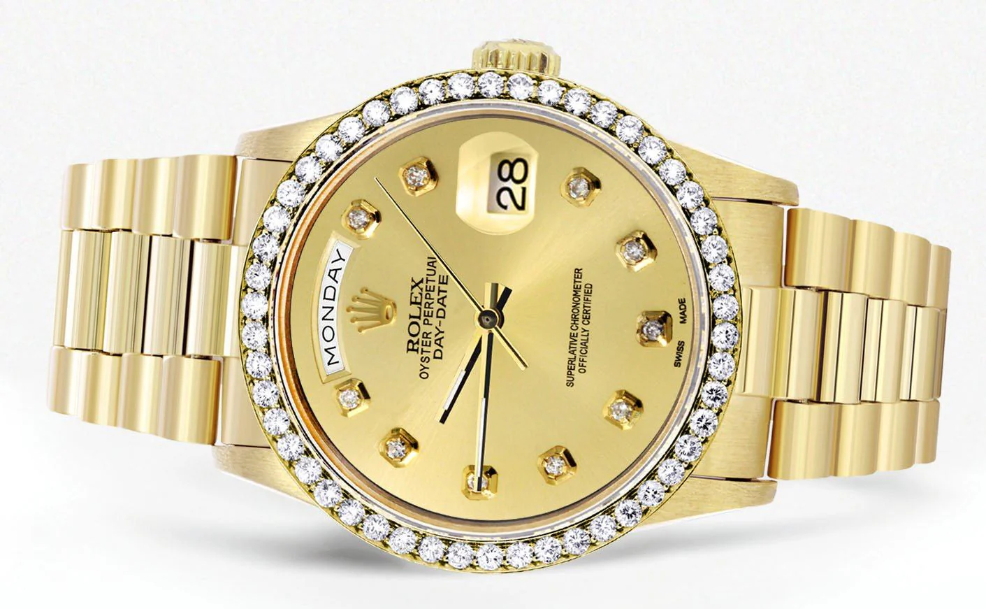 Rolex Day-Date | Presidential | Model 18238 | 18K Yellow Gold | Diamond Bezel | Gold Diamond Dial - Image 2
