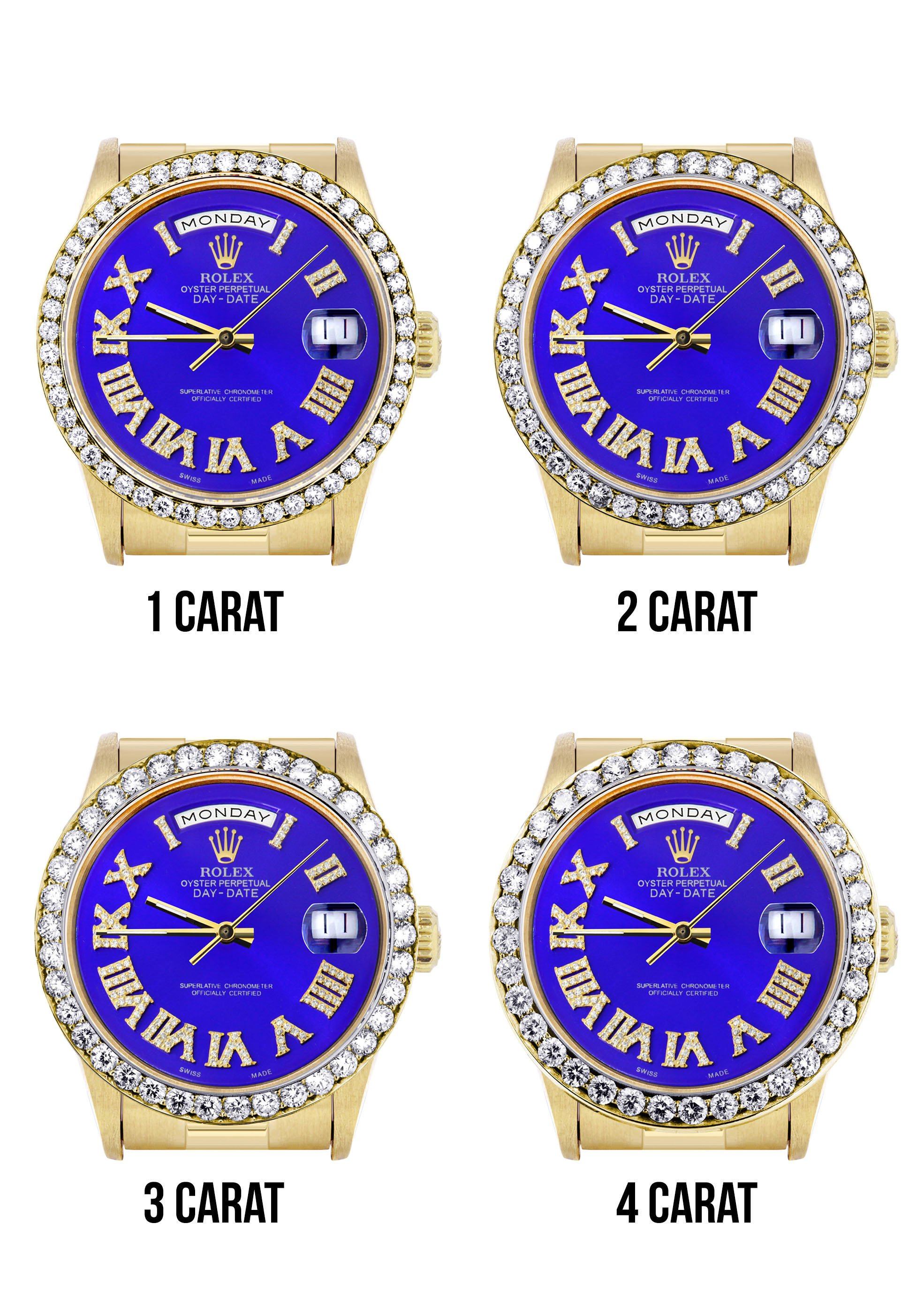 Rolex Day-Date | Presidential | Model 18238 | 18K Yellow Gold | Diamond Bezel | Light Blue Roman Diamond Dial - Image 6