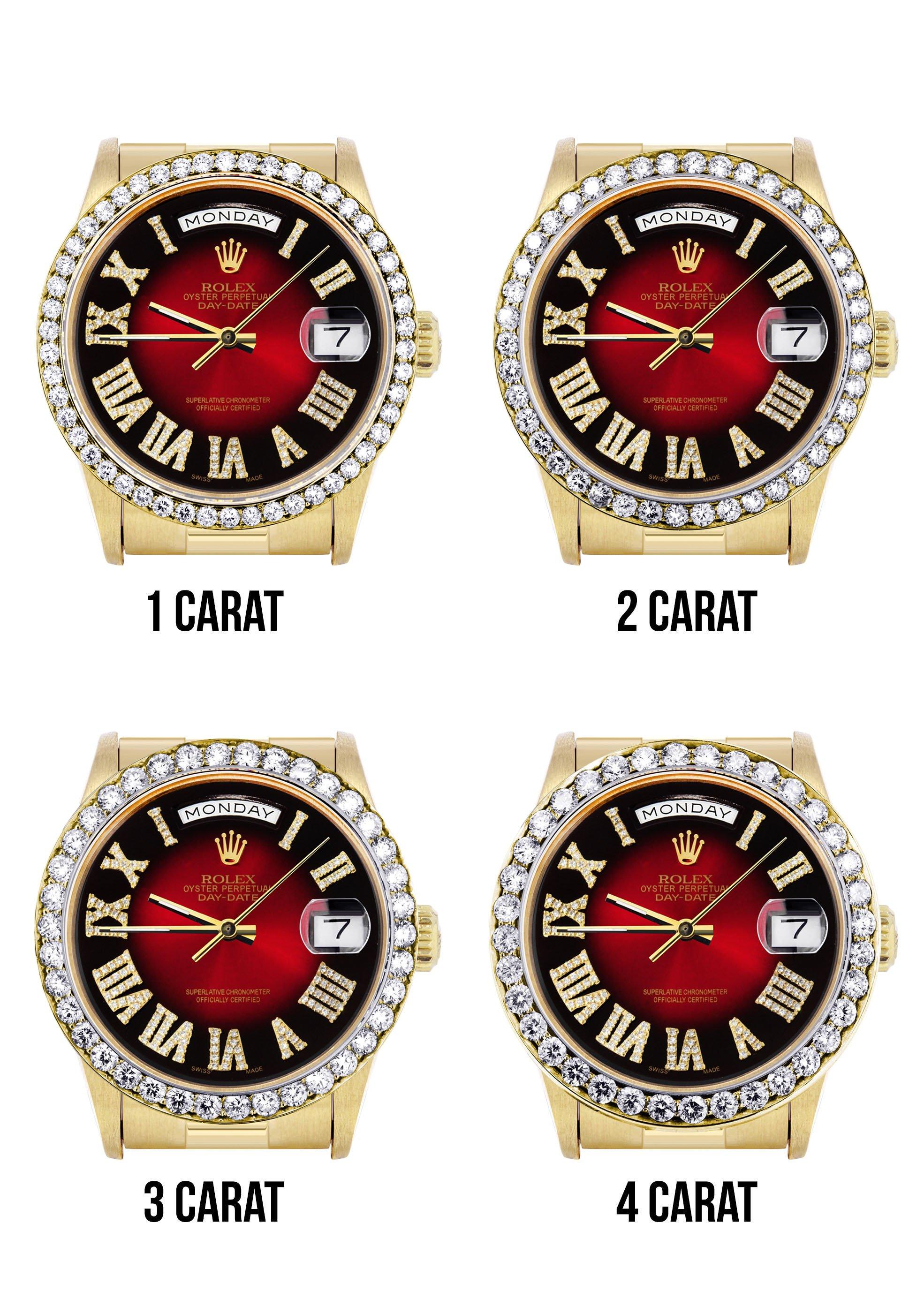 Rolex Day-Date | Presidential | Model 18238 | 18K Yellow Gold | Diamond Bezel | Red Diamond Roman Numeral - Image 6