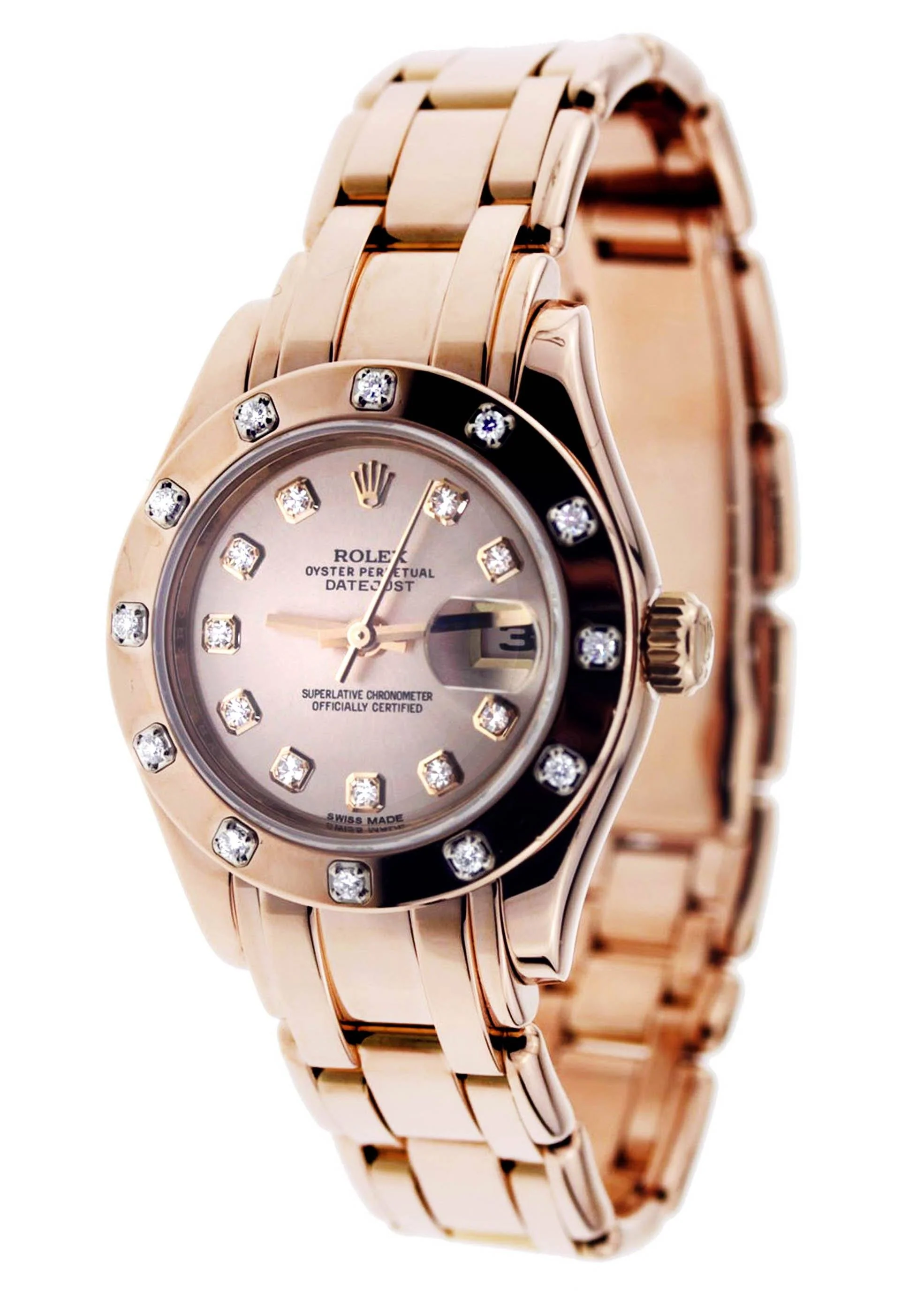 Rolex Pearlmaster Watch For Women | 18K Pink Gold | 34 Mm - Image 3
