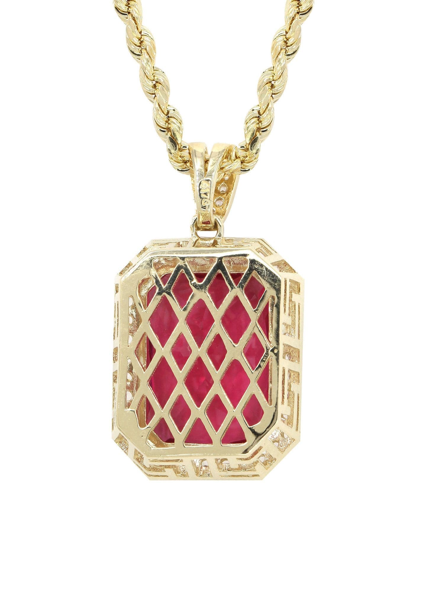 10K Yellow Gold Ruby Necklace | Appx. 22 Grams - Image 3