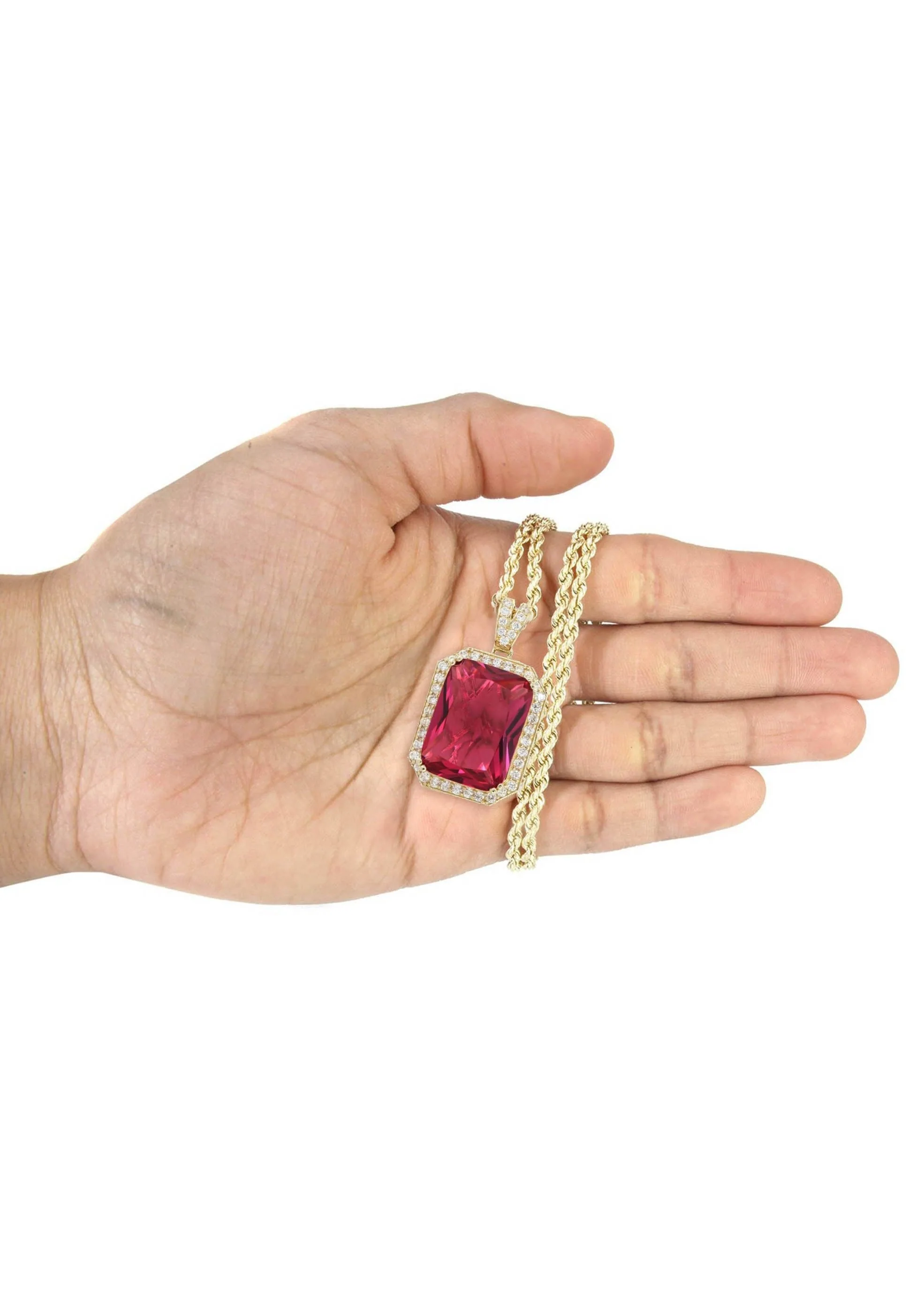 10K Yellow Gold Ruby Necklace | Appx. 22 Grams - Image 6
