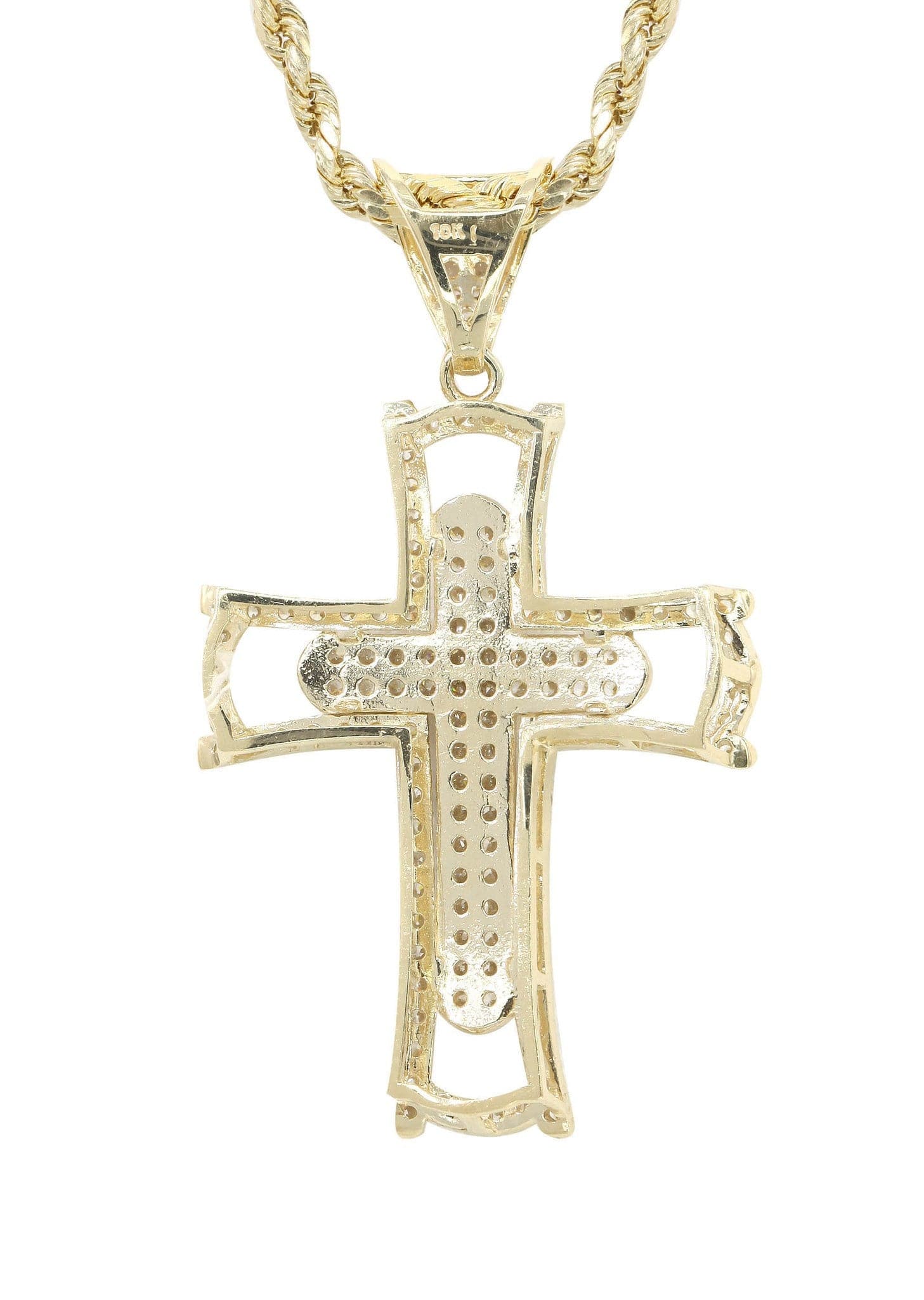 10K Yellow Gold Cross Necklace | Appx. 12.4 Grams - Image 3