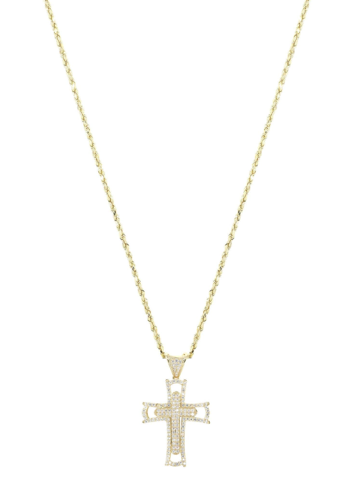 10K Yellow Gold Cross Necklace | Appx. 12.4 Grams - Image 5