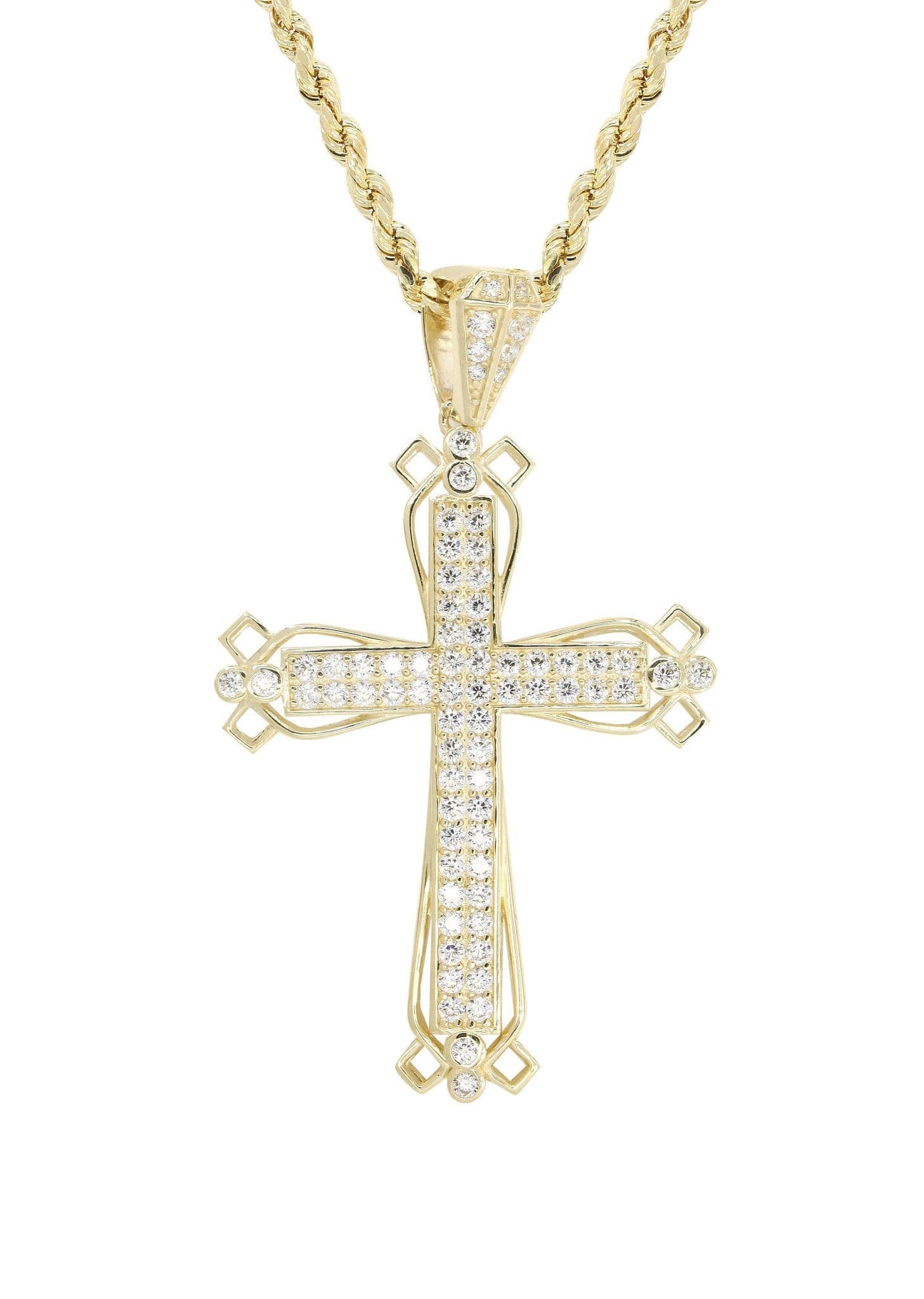 10K Yellow Gold Cross Necklace | Appx. 14.3 Grams - Image 2