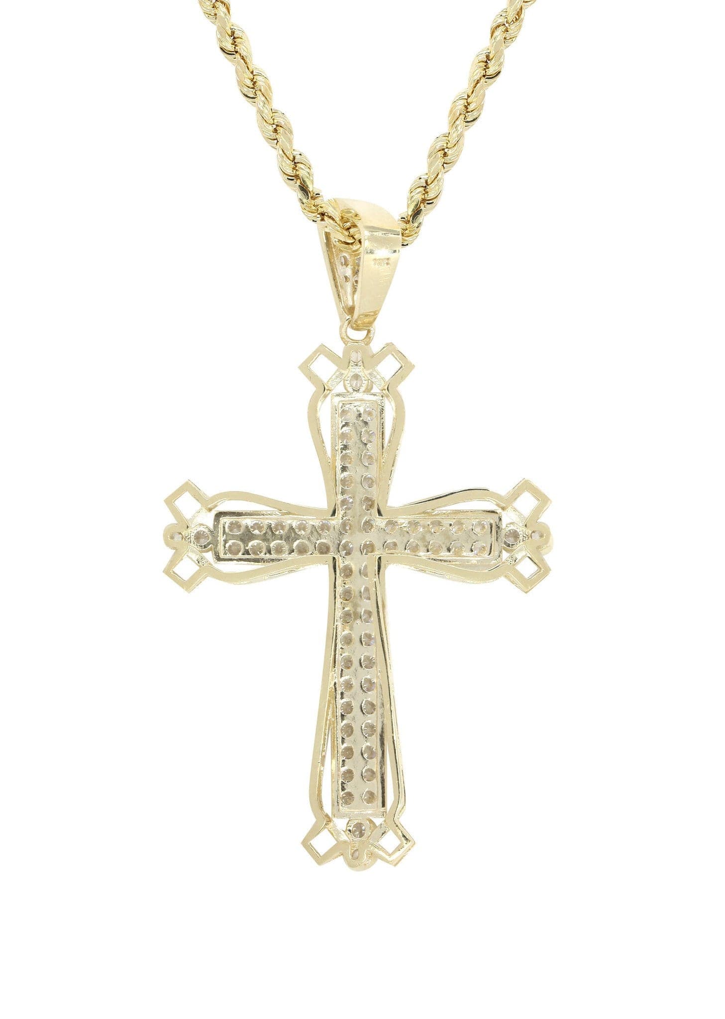 10K Yellow Gold Cross Necklace | Appx. 14.3 Grams - Image 3