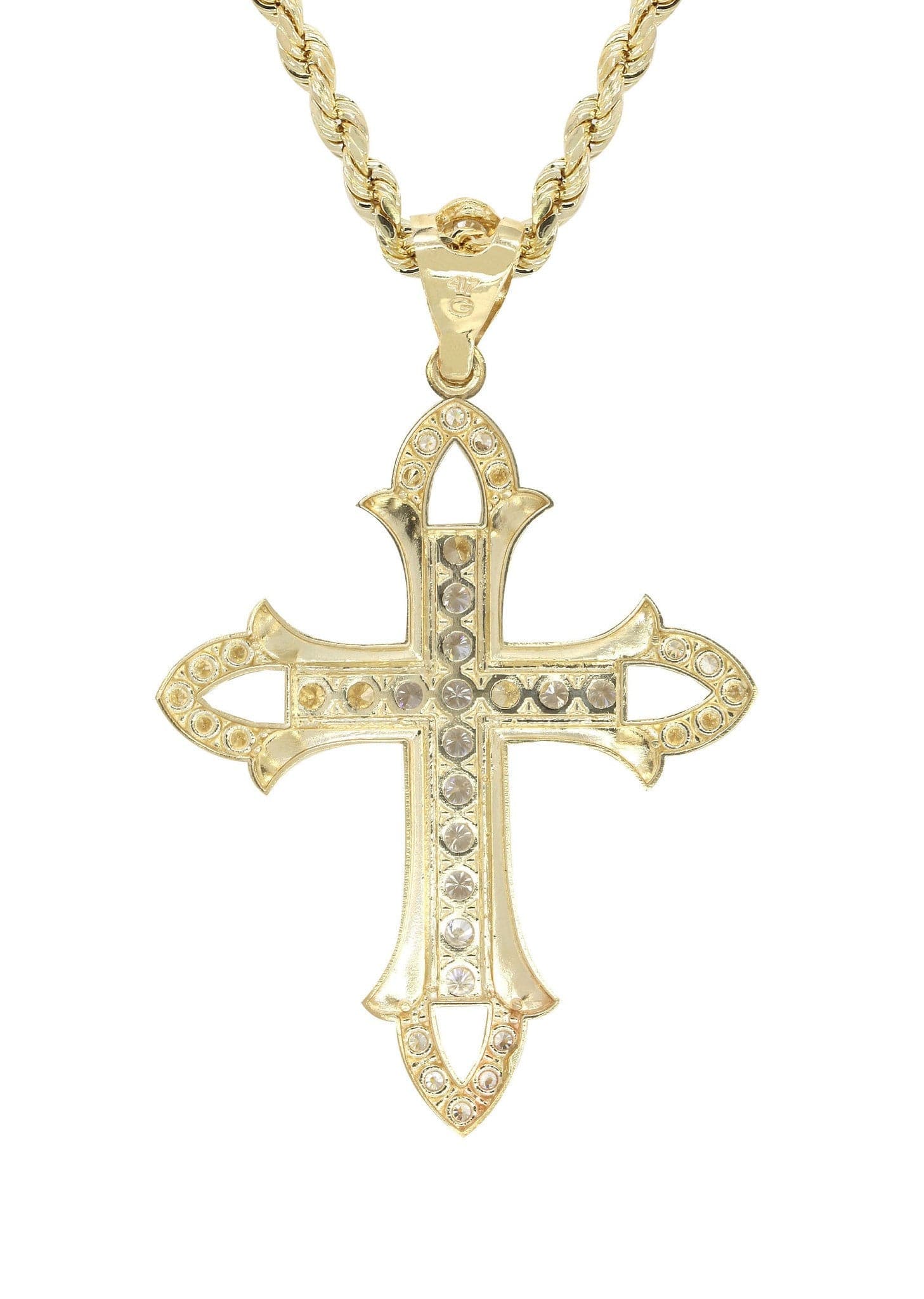 10K Yellow Gold Cross Necklace | Appx. 17.6 Grams - Image 3