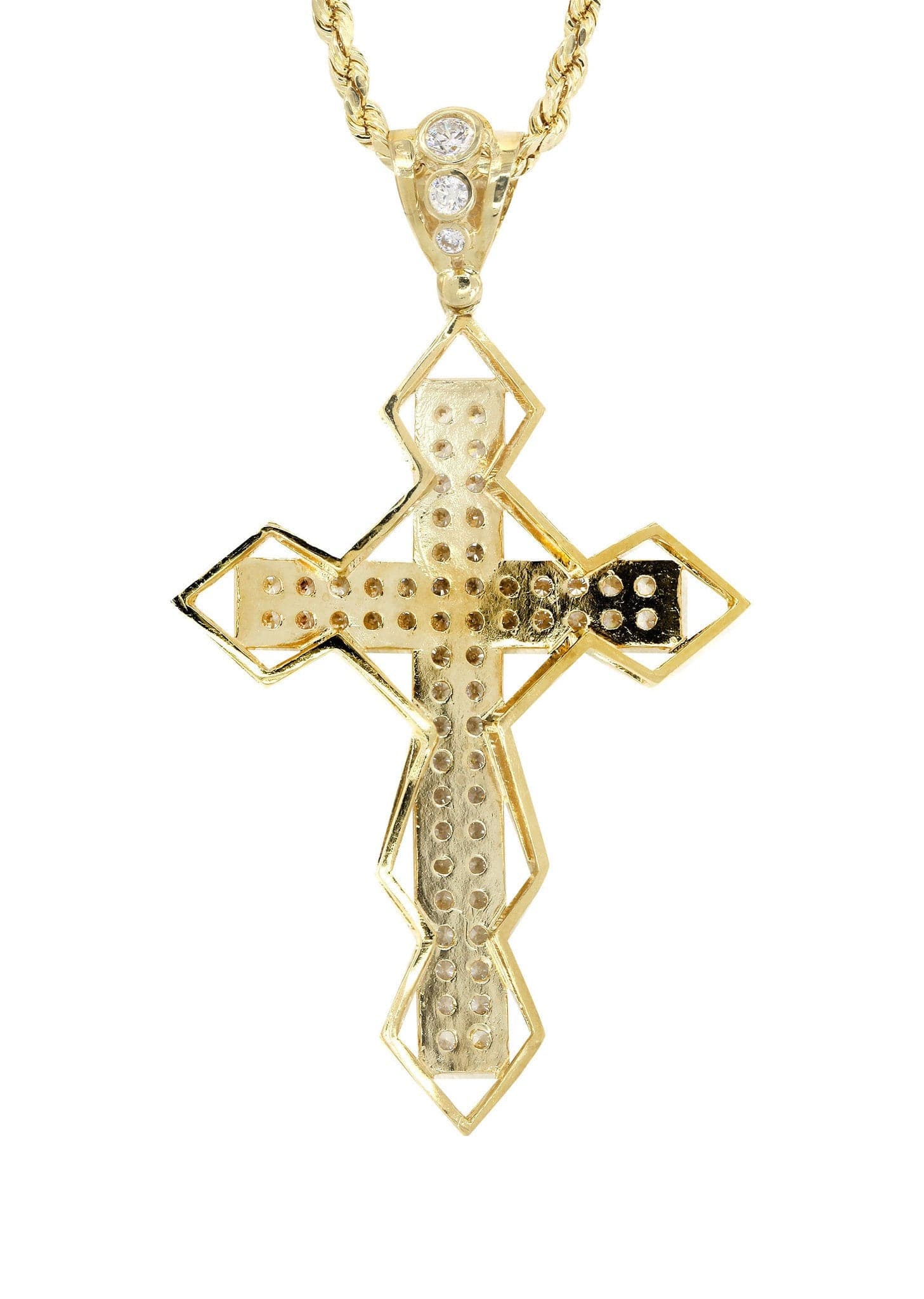 10K Yellow Gold Cross Necklace | Appx. 21.2 Grams - Image 3