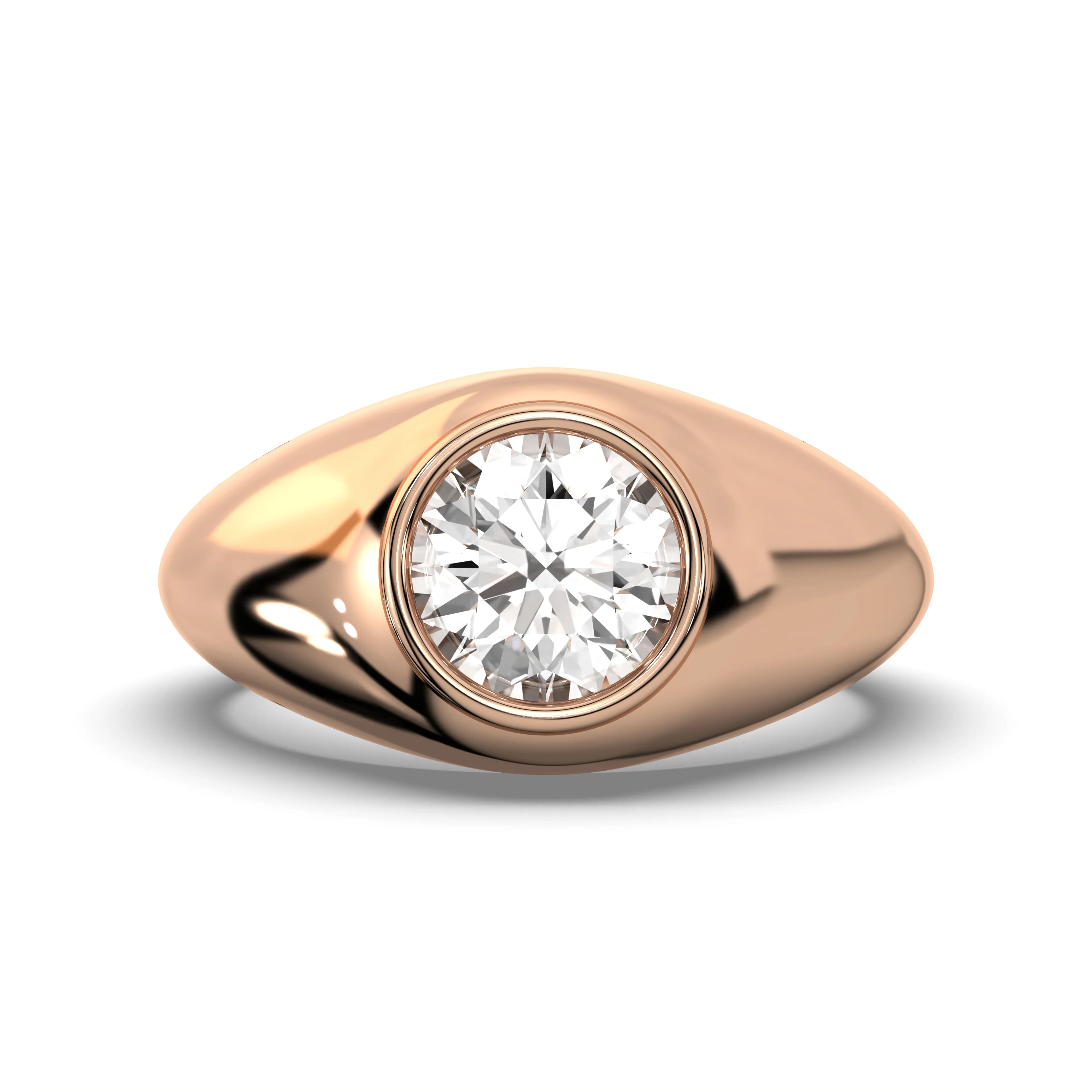 Men's Jewelry - Men's VVS Lab Diamond Round Brilliant Cut Solitaire Engagement Ring | Rose Gold