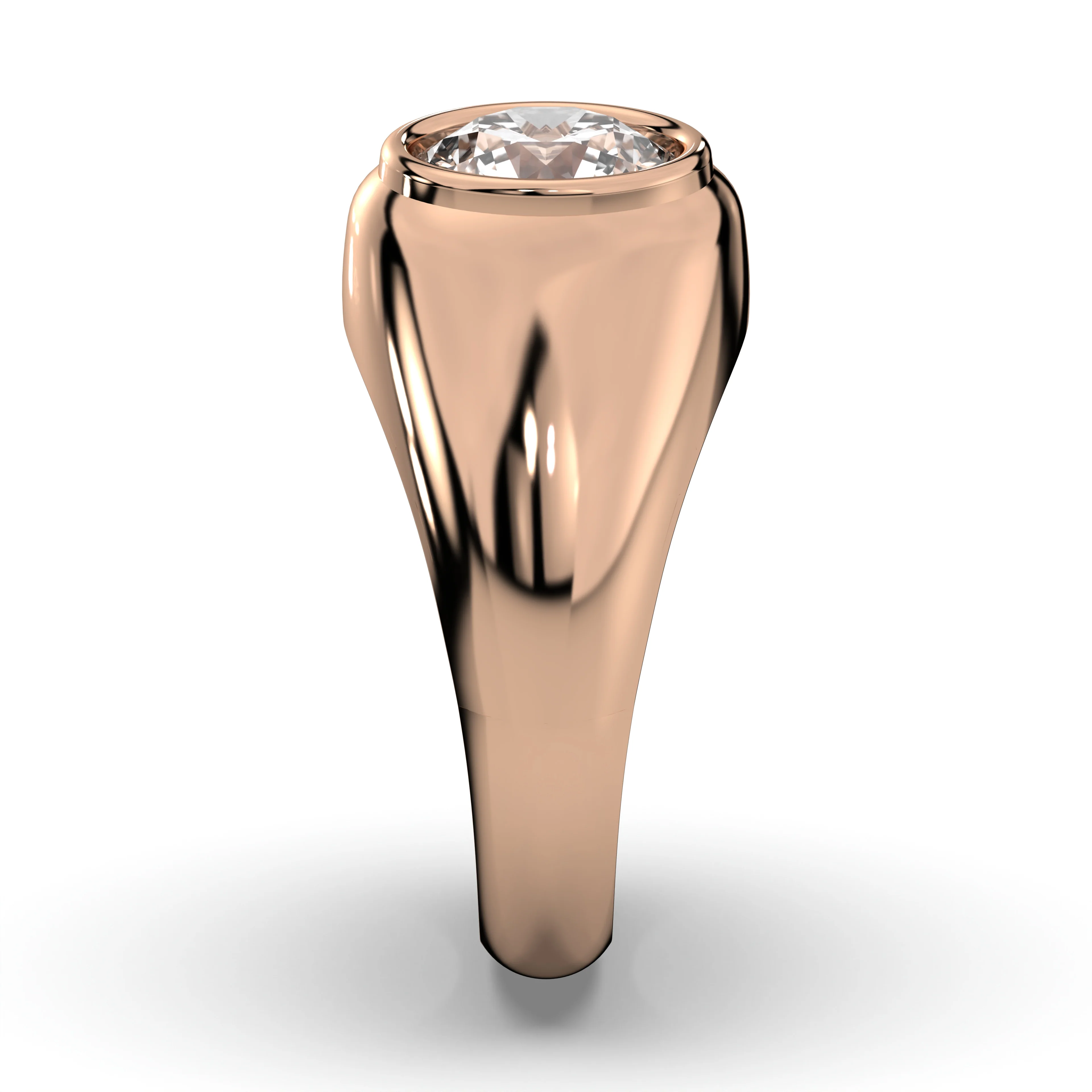 Men's Jewelry - Men's VVS Lab Diamond Round Brilliant Cut Solitaire Engagement Ring | Rose Gold - Image 2