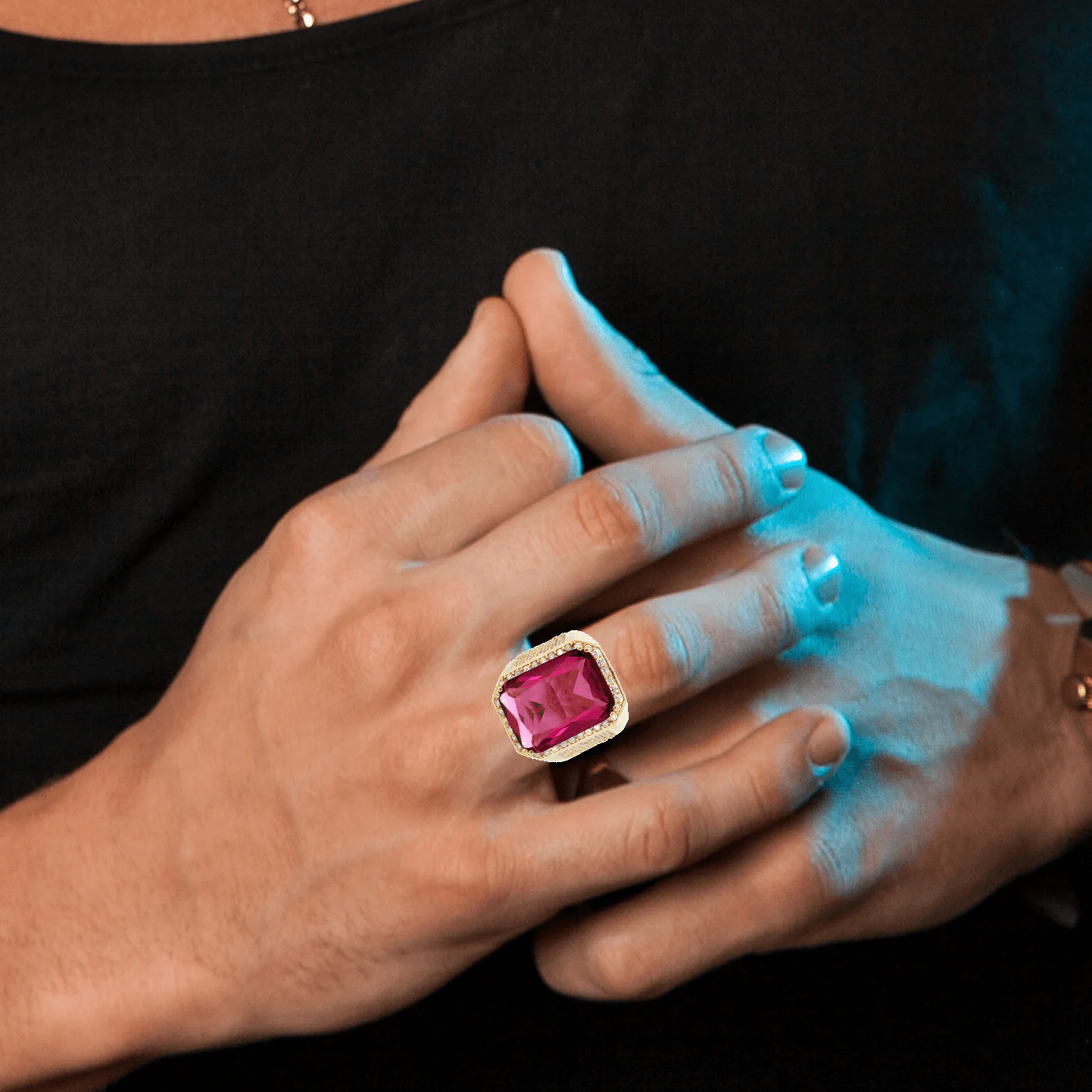 Ruby 10K Gold Mens Ring | 21.8 Grams - Image 4