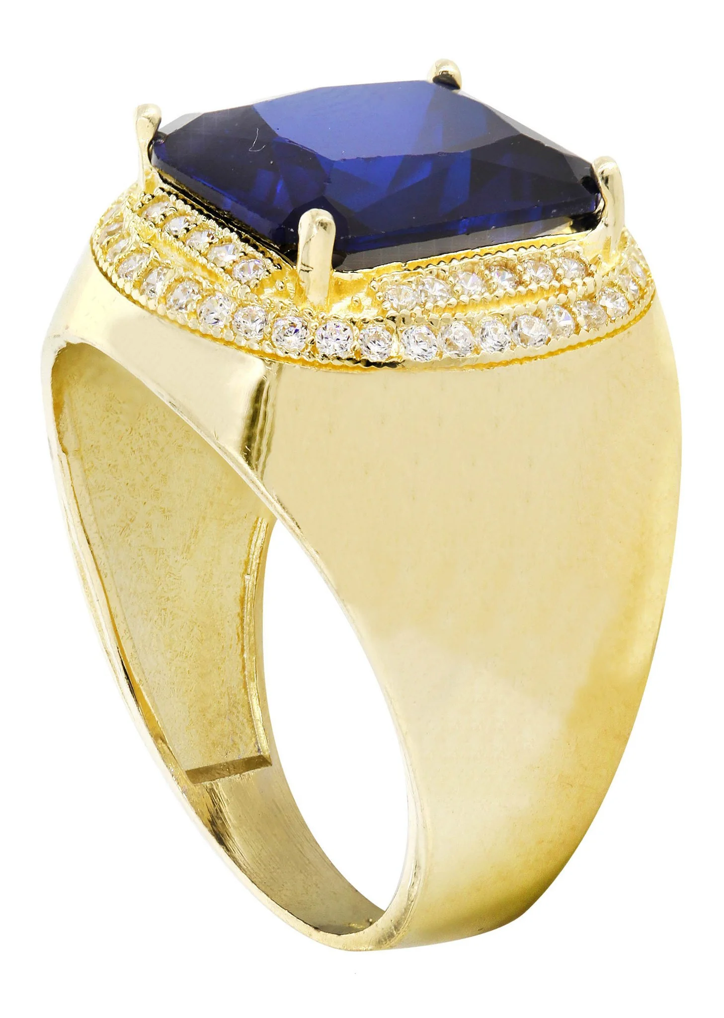 Sapphire 10K Gold Mens Ring | 9 Grams - Image 3