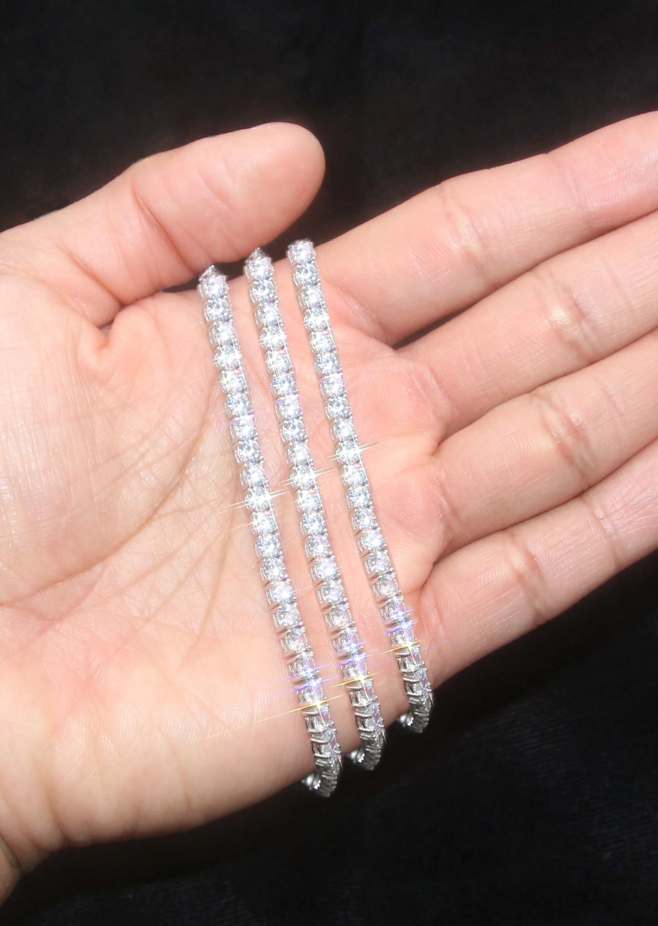 Silver Chain - Mens White Tennis Chain / Necklace - 4 MM - Image 7