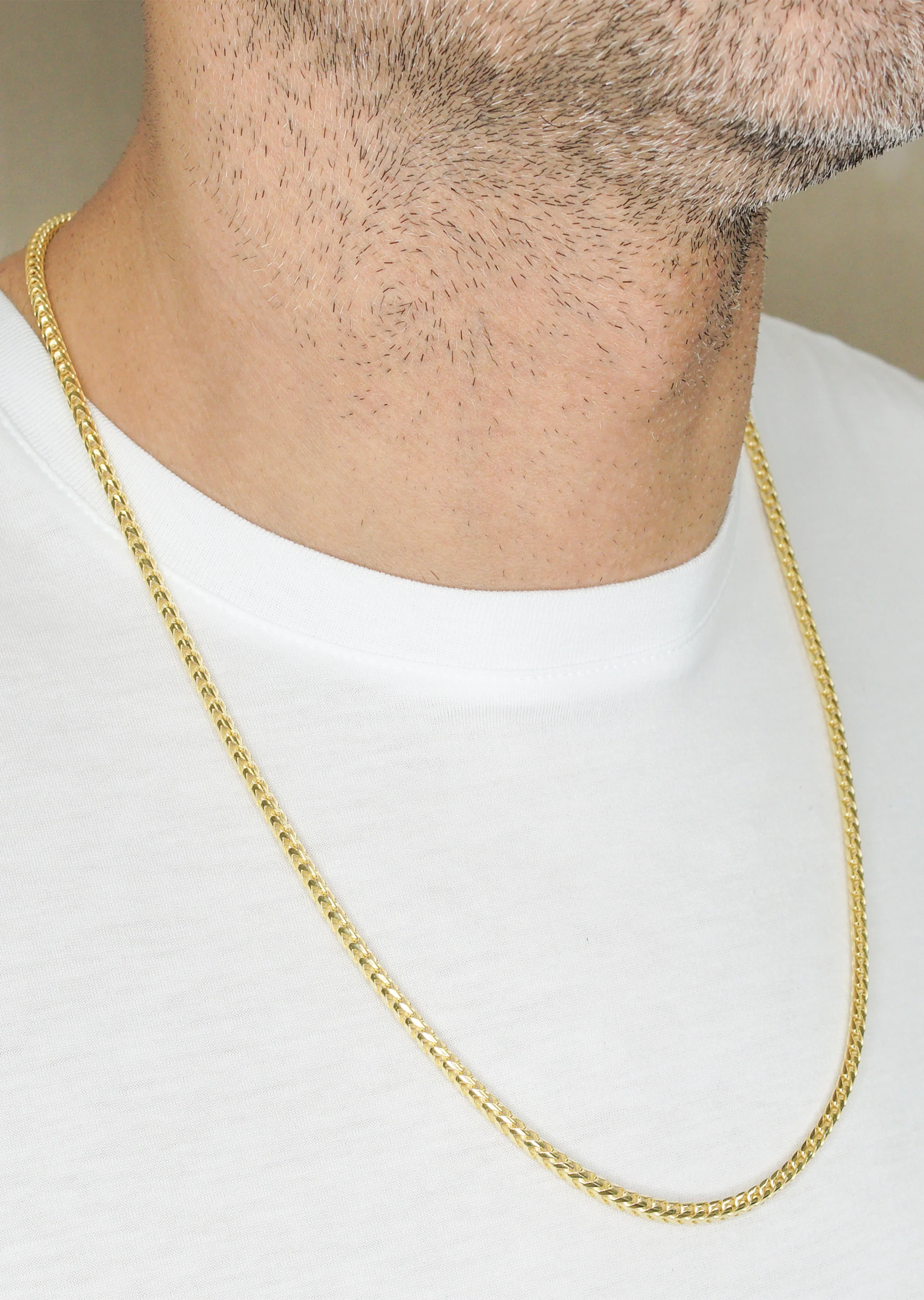 Silver Chain - Mens Gold Chain / Franco Chain / 3.5 MM - Image 4