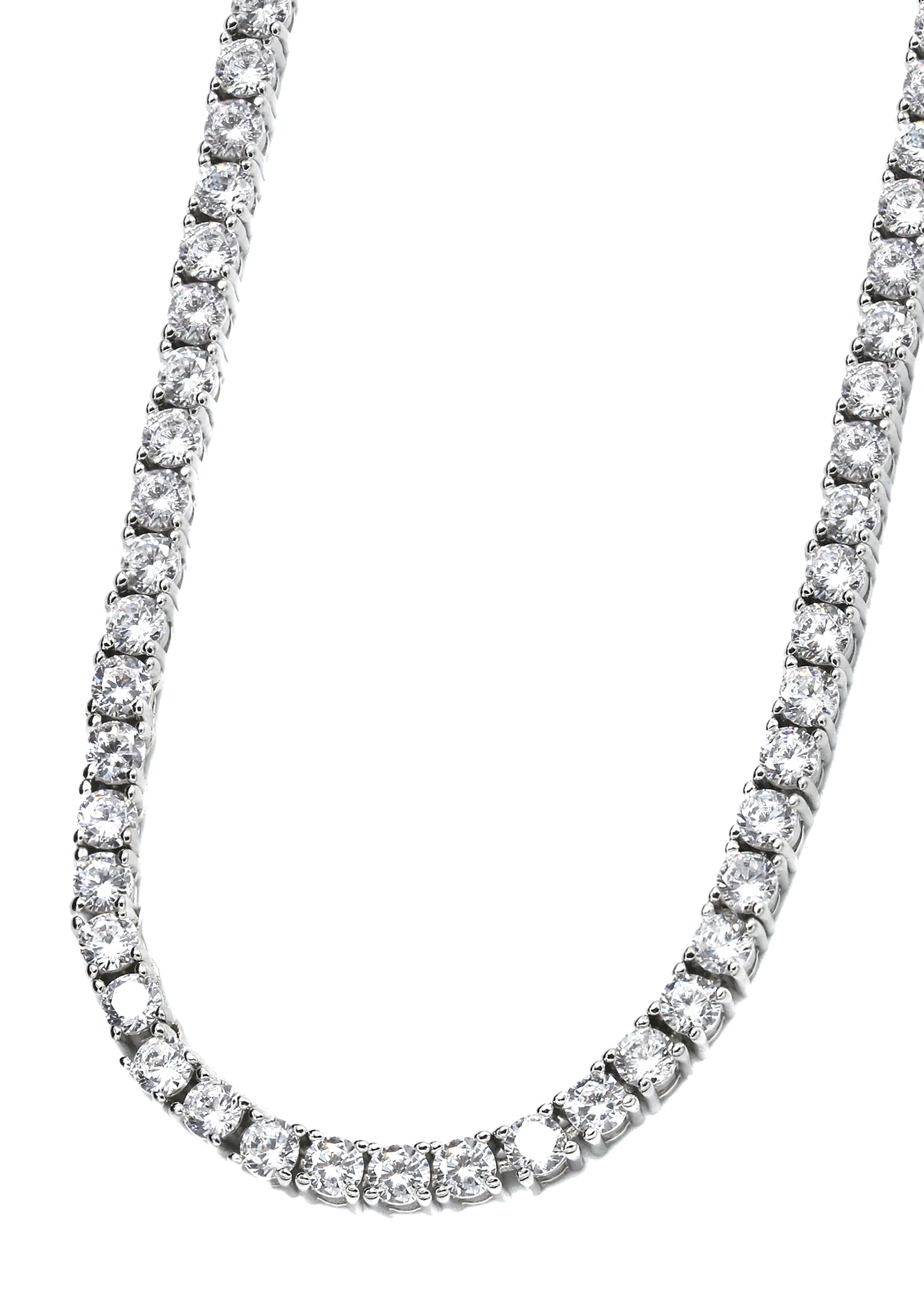 Silver Chain - Mens White Tennis Chain / Necklace - 3 MM - Image 2
