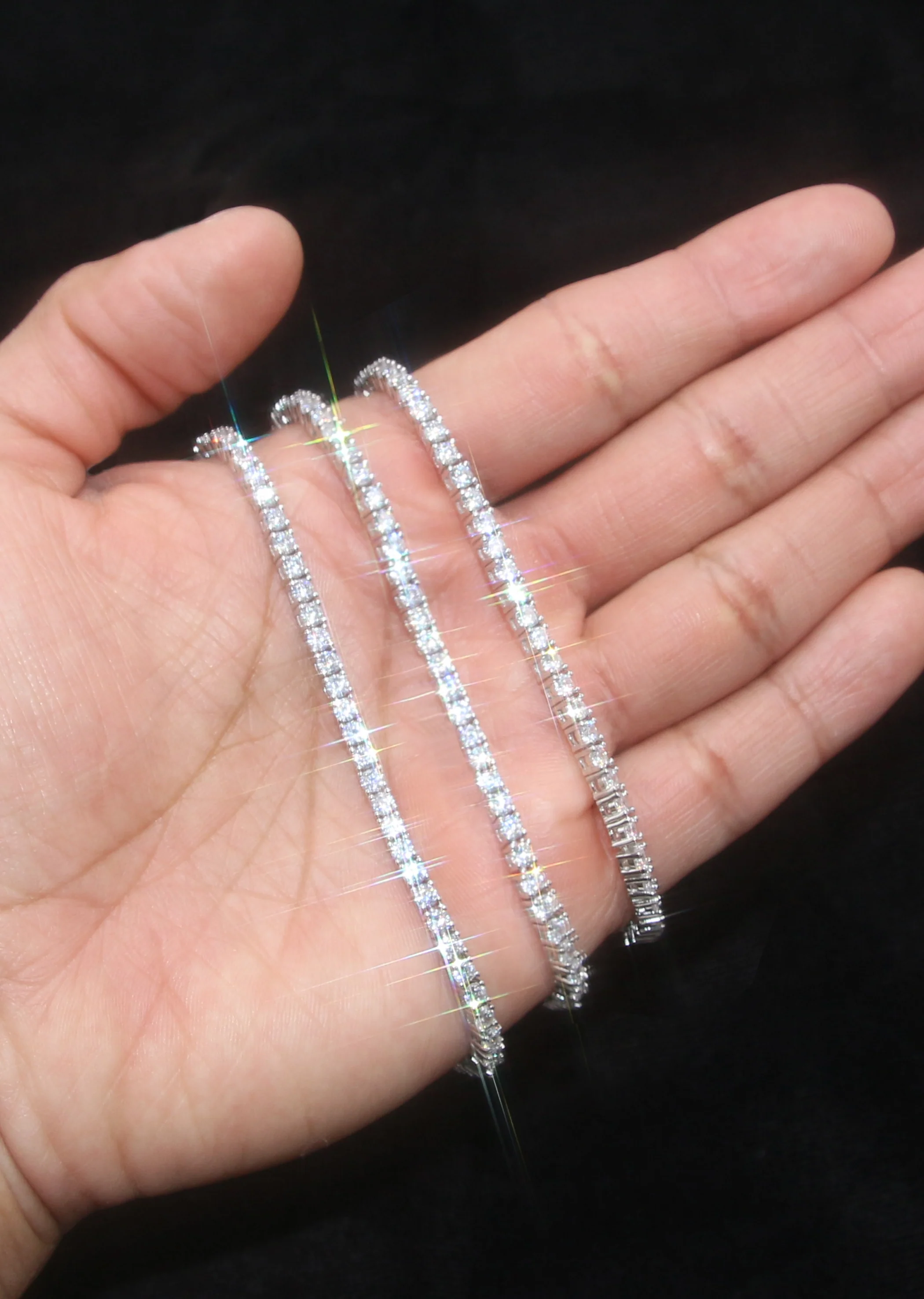 Silver Chain - Mens White Tennis Chain / Necklace - 3 MM - Image 7