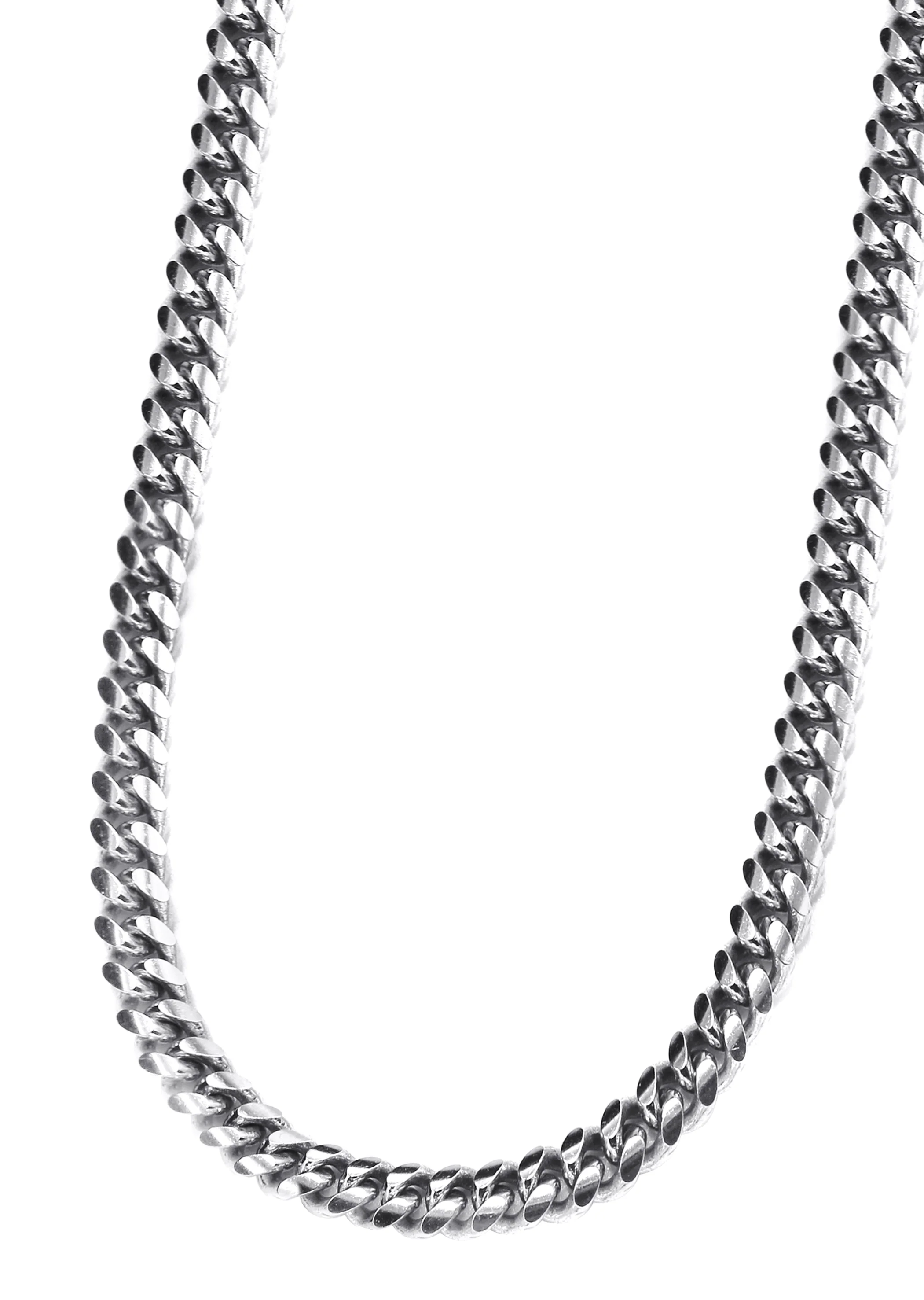 Silver Chain - Mens White Chain / Miami Cuban Link / 4 MM - Image 2