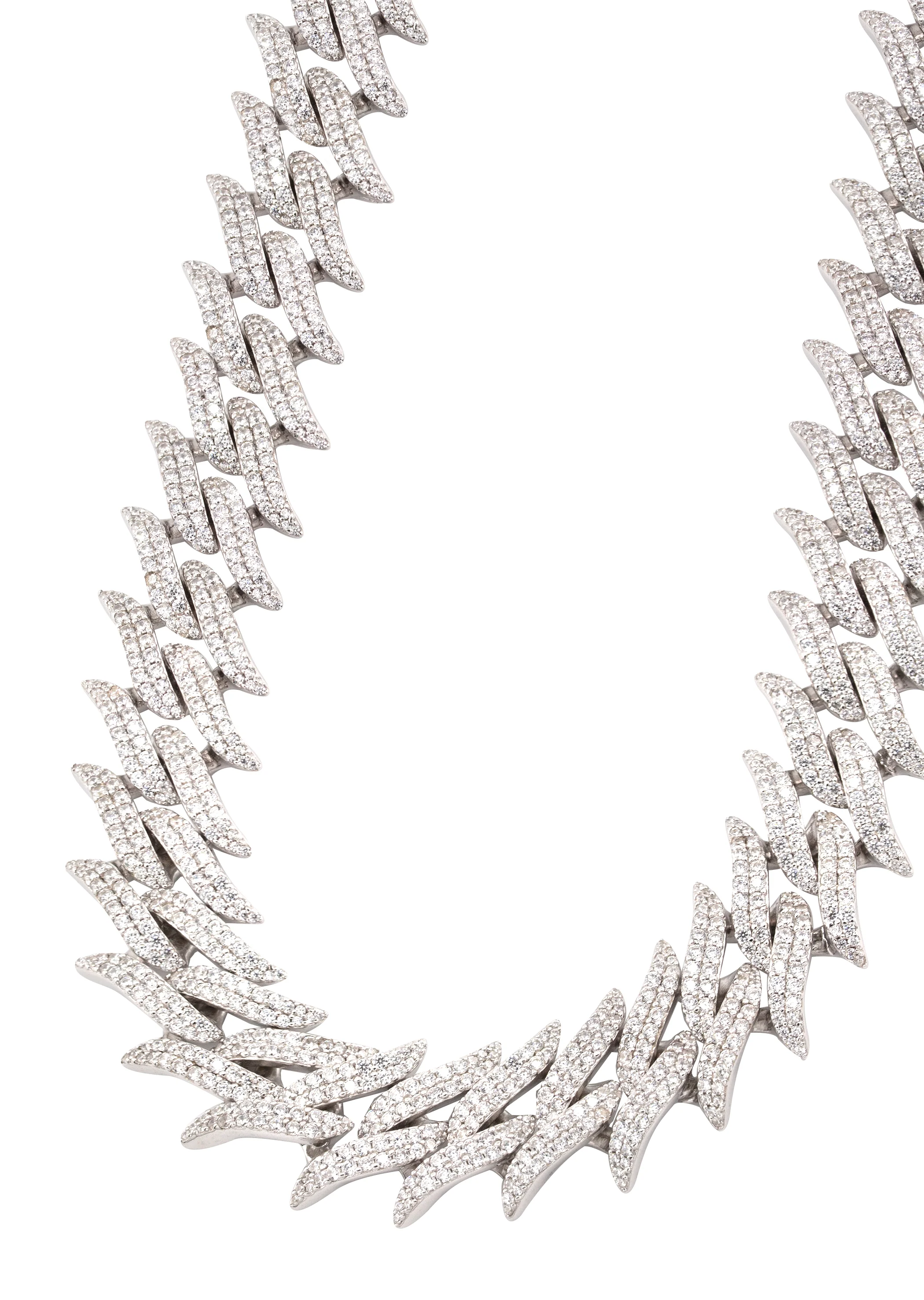 Silver Chain -  Spike Iced Out Chain