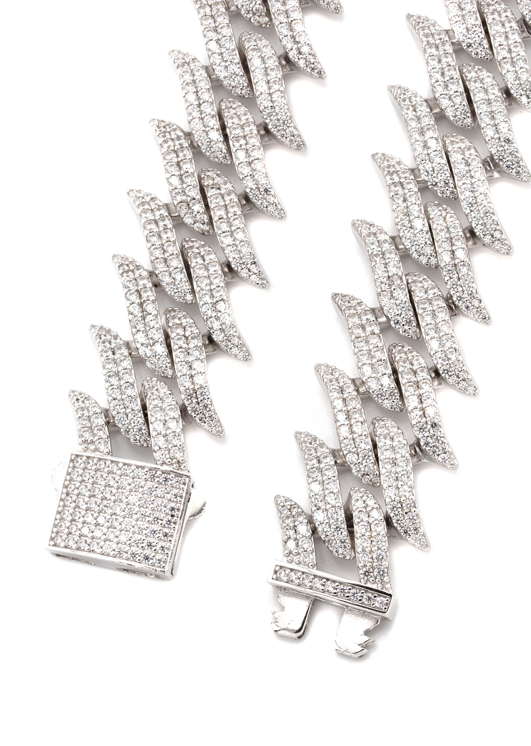 Silver Chain -  Spike Iced Out Chain - Image 3
