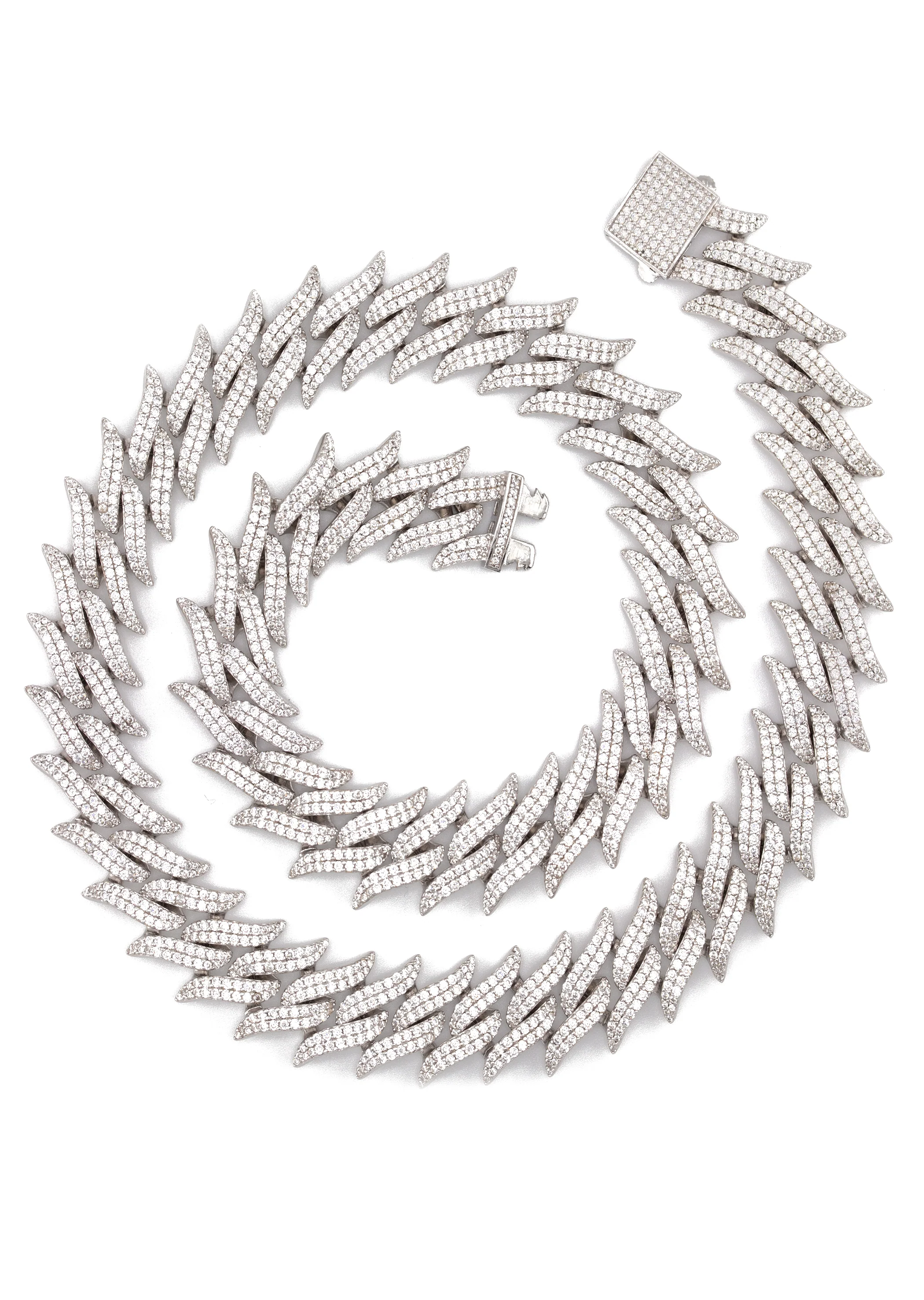 Silver Chain -  Spike Iced Out Chain - Image 4