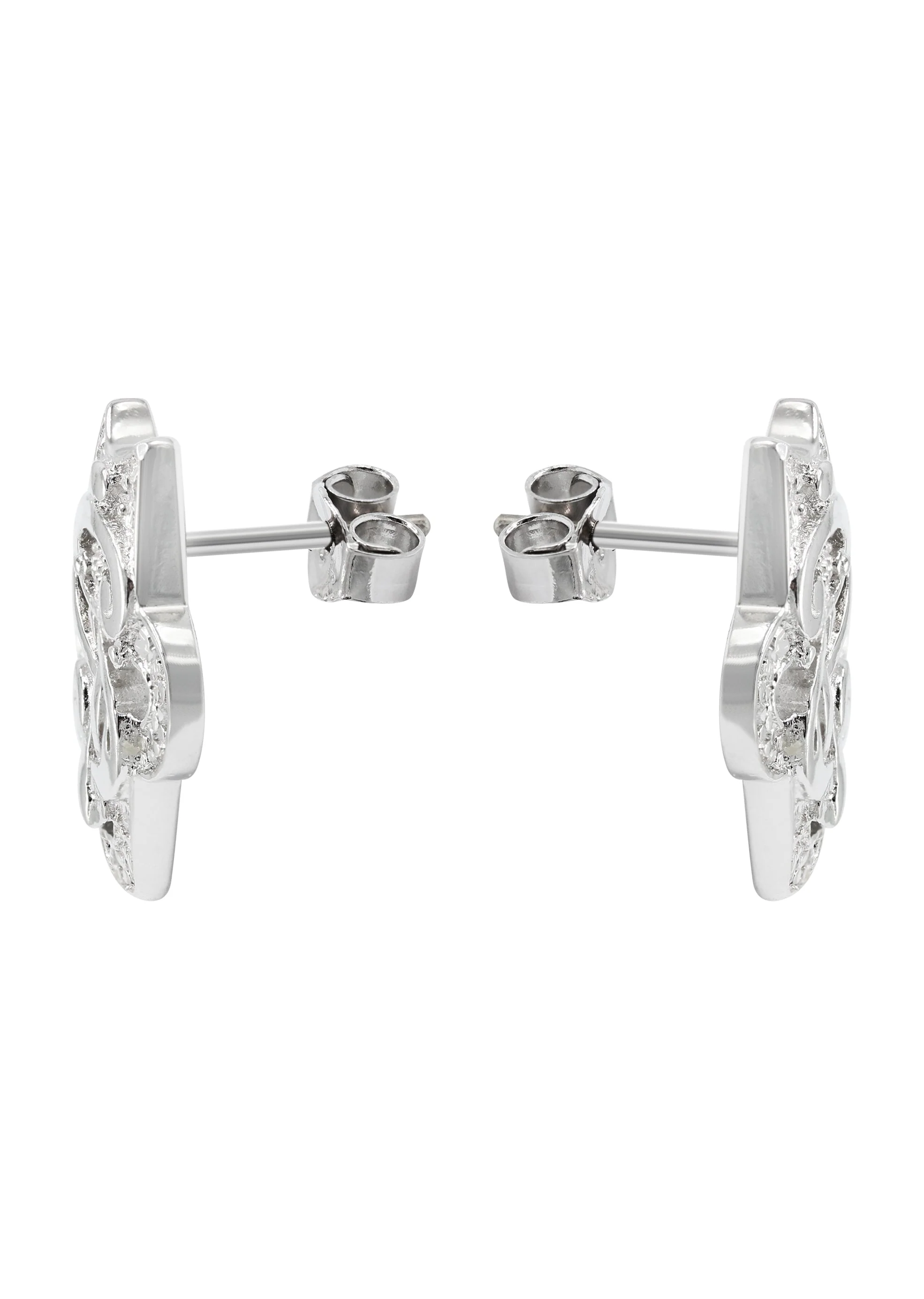 Silver Dollar Sign CZ Stud Earrings | Appx. 5.6 Grams - Image 2