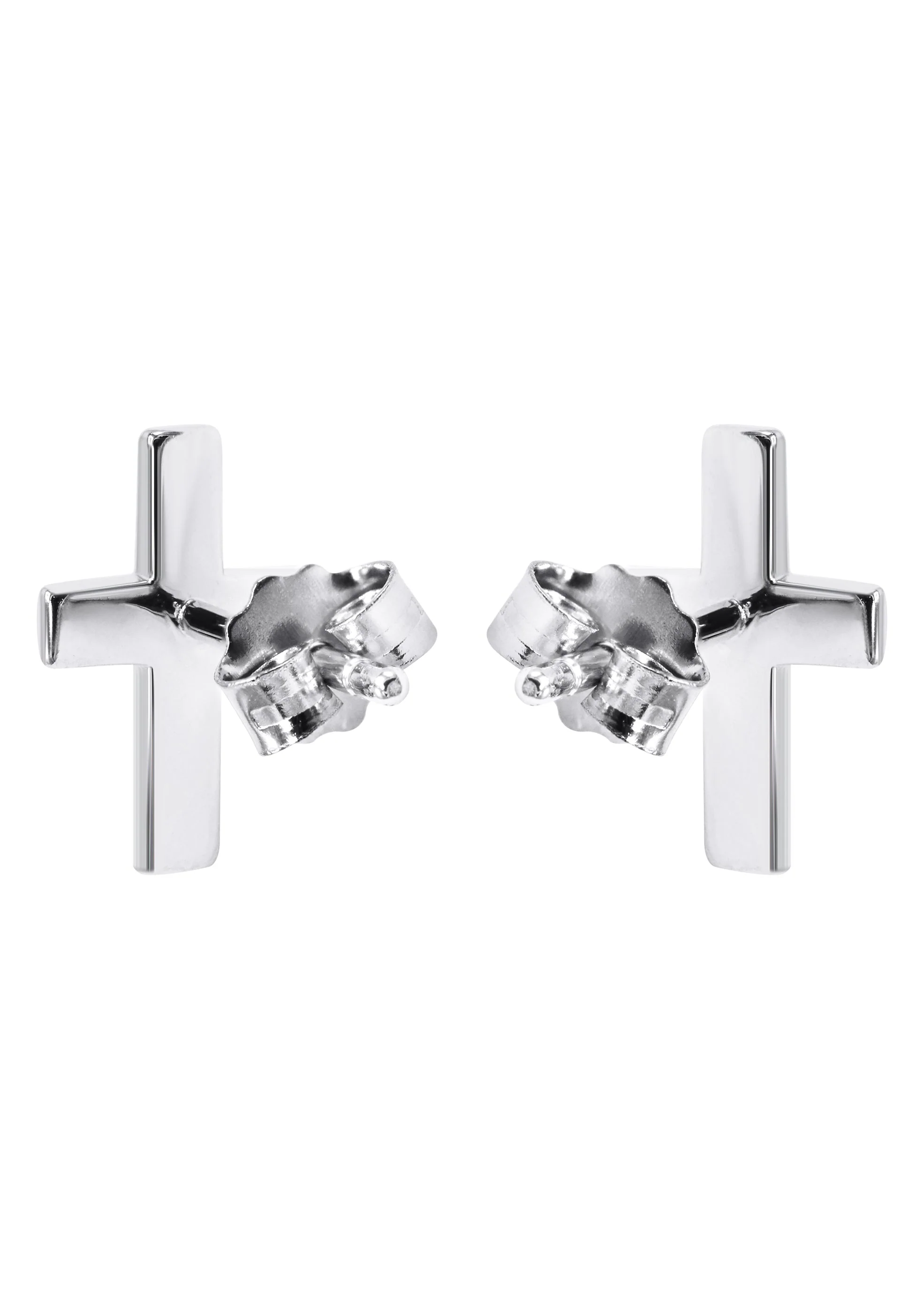 Silver Cross Stud Earrings | Appx. 0.9 Grams - Image 3