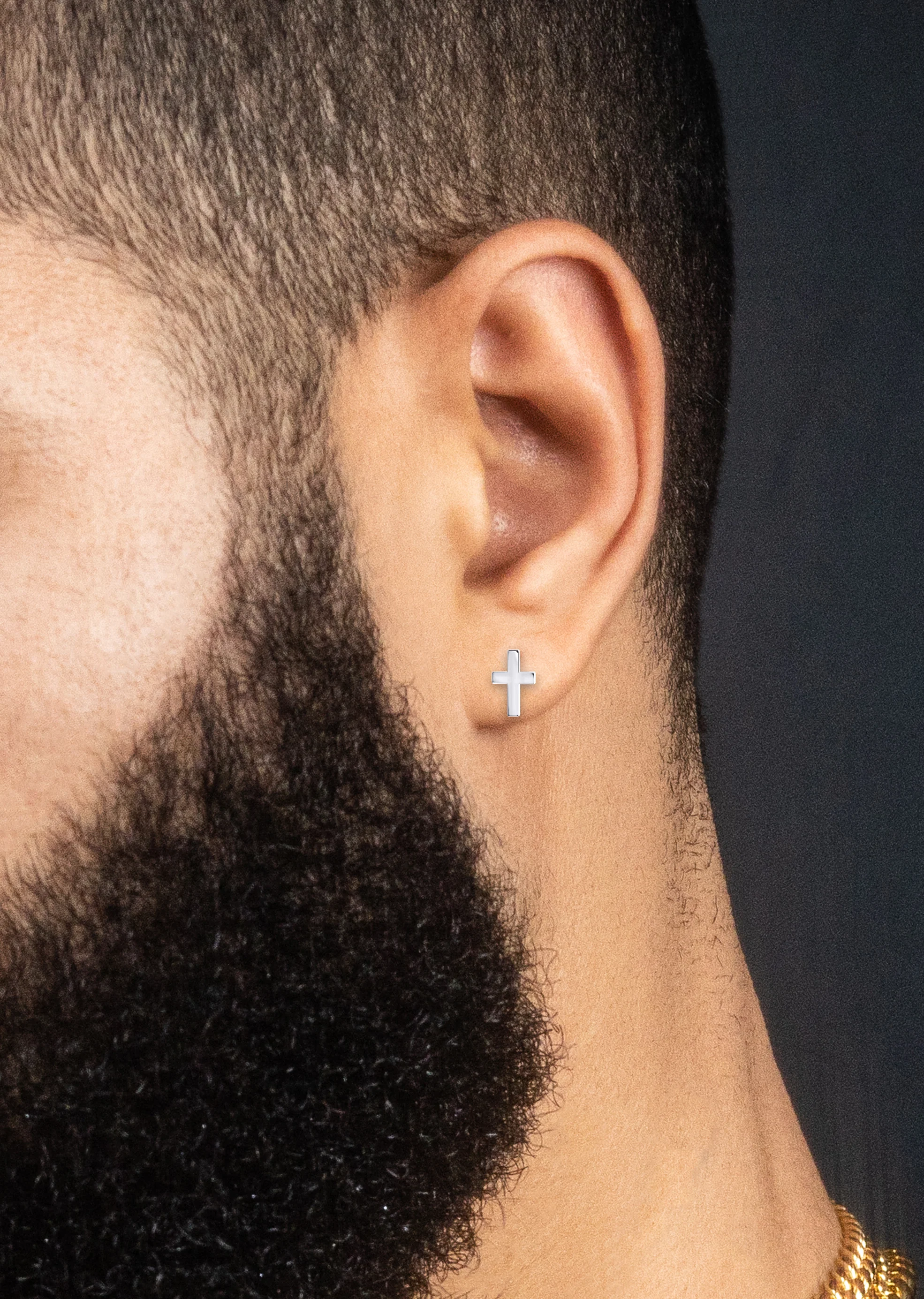 Silver Cross Stud Earrings | Appx. 0.9 Grams - Image 4