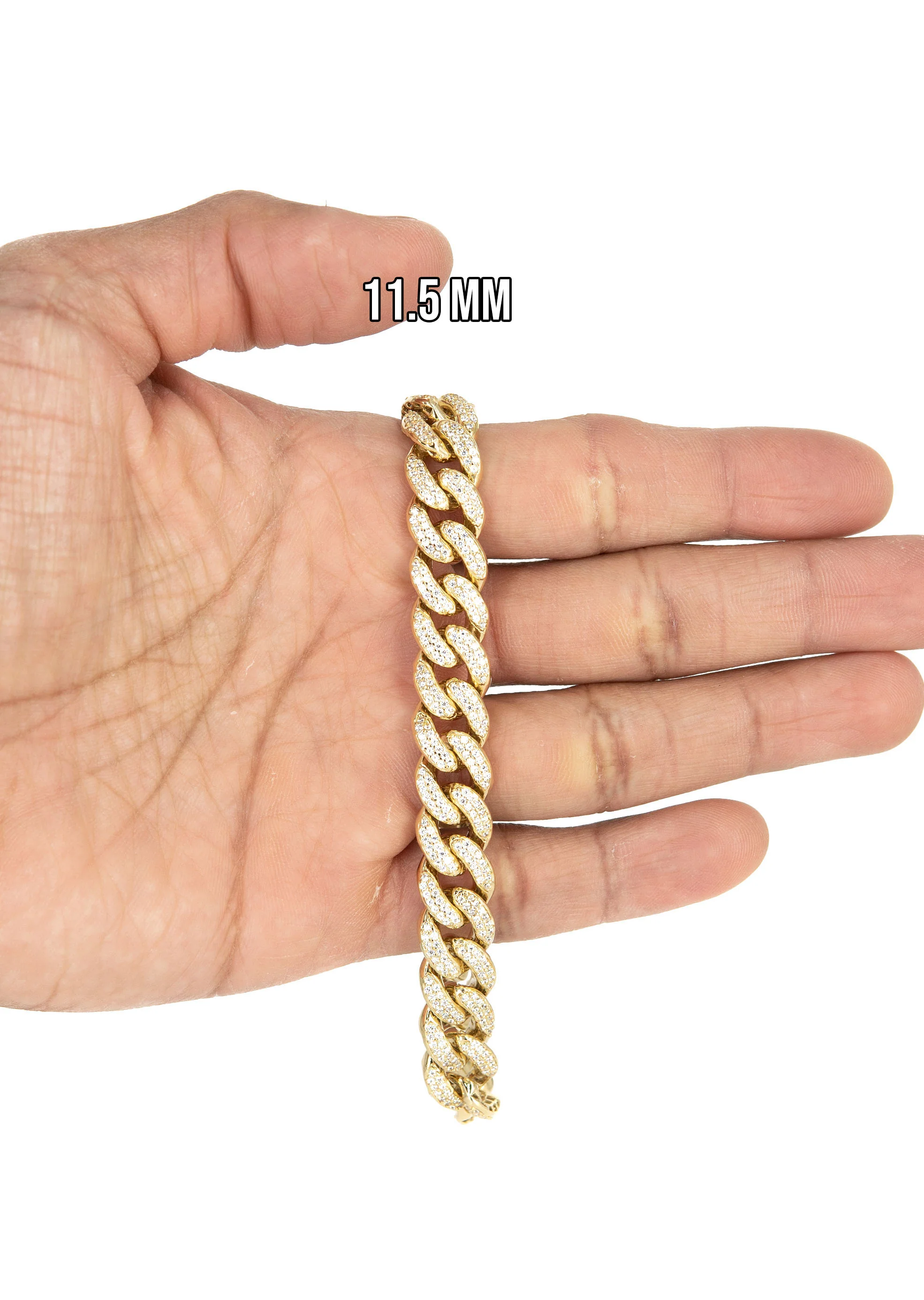 Silver Gold Ice Miami Cuban Link Bracelet - Image 4