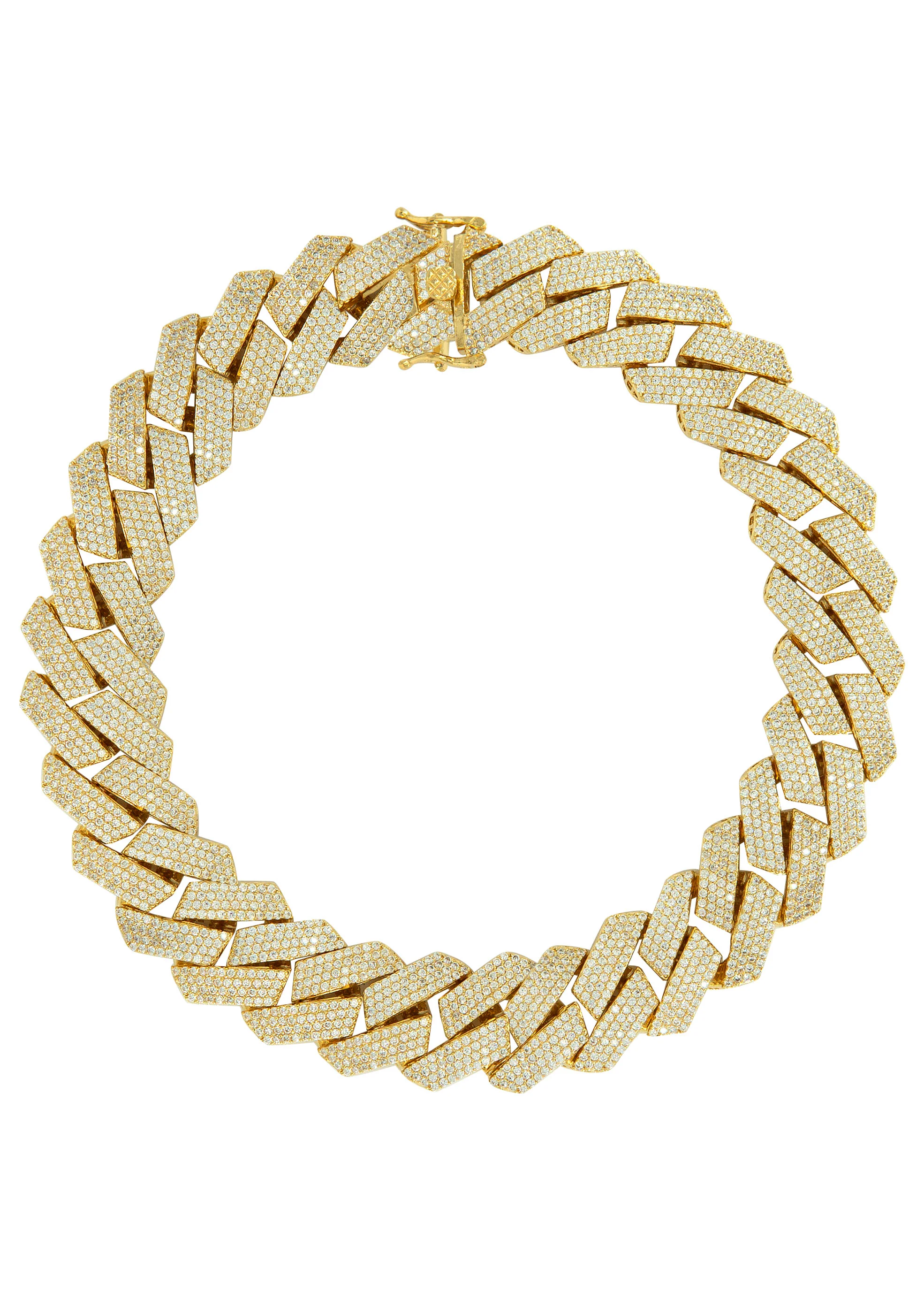 Silver Gold Prong Set Bracelet