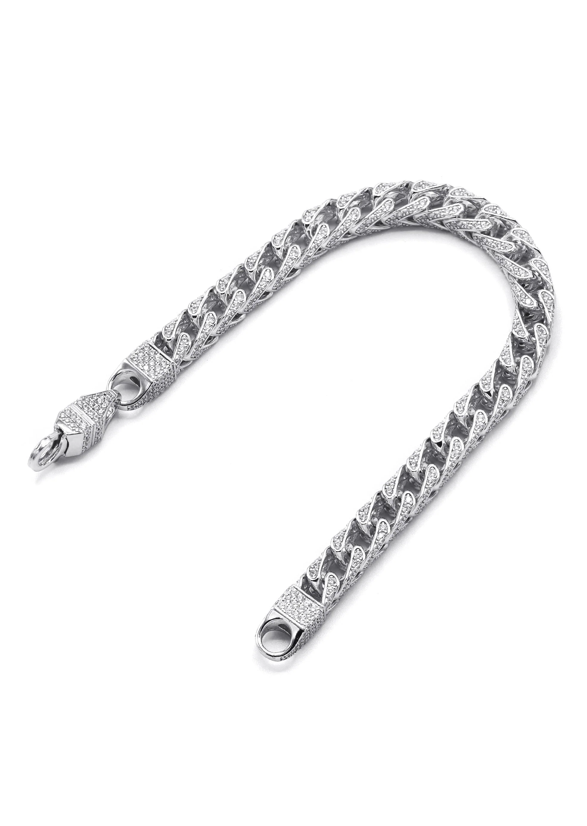 Silver Iced Franco Bracelet - Image 2
