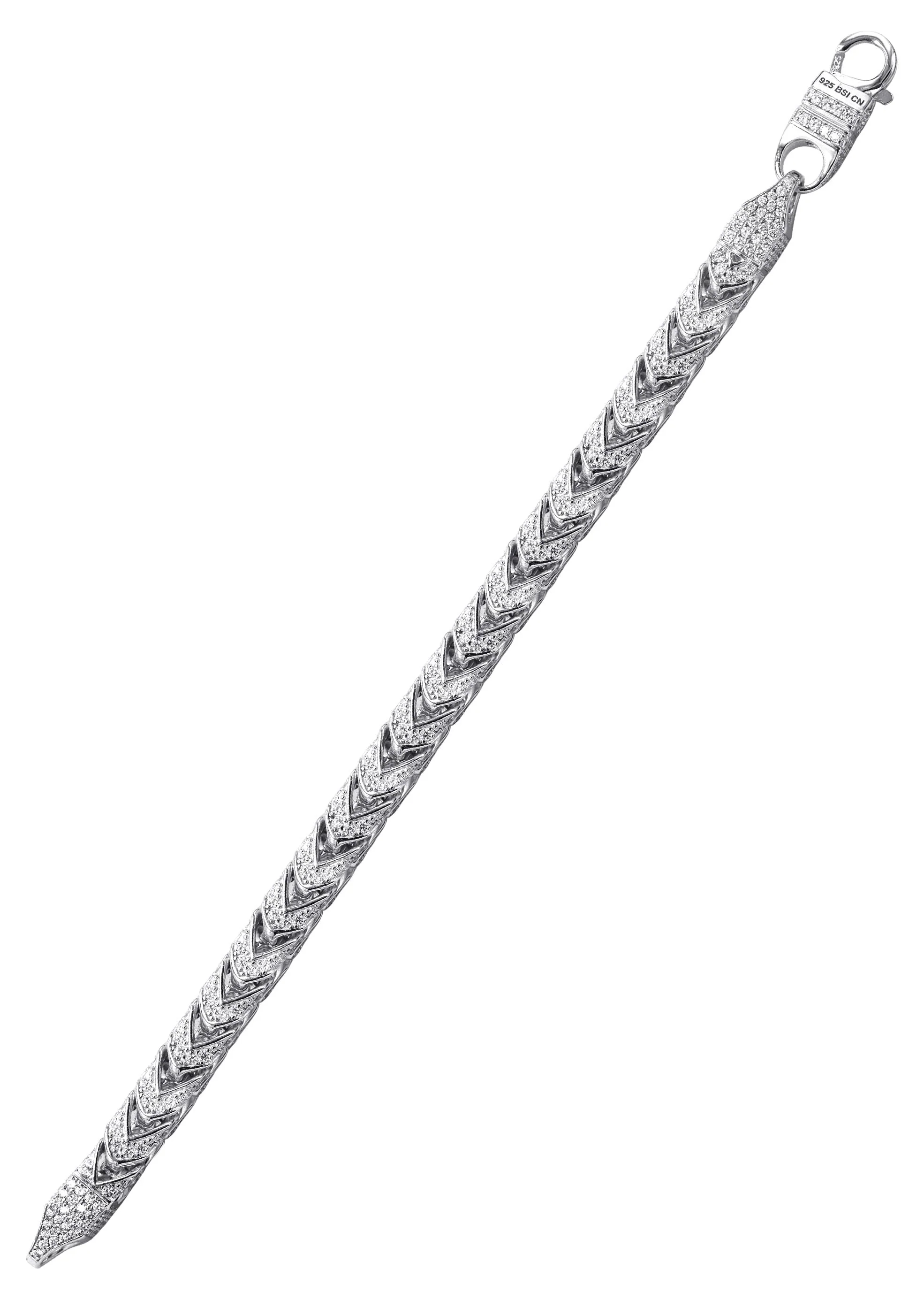Silver Iced Franco Bracelet - Image 3