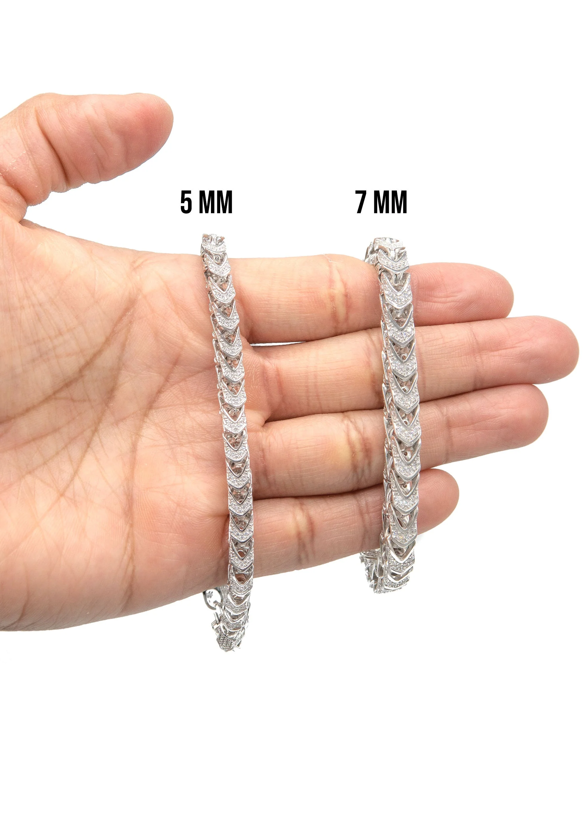 Silver Iced Franco Bracelet - Image 4