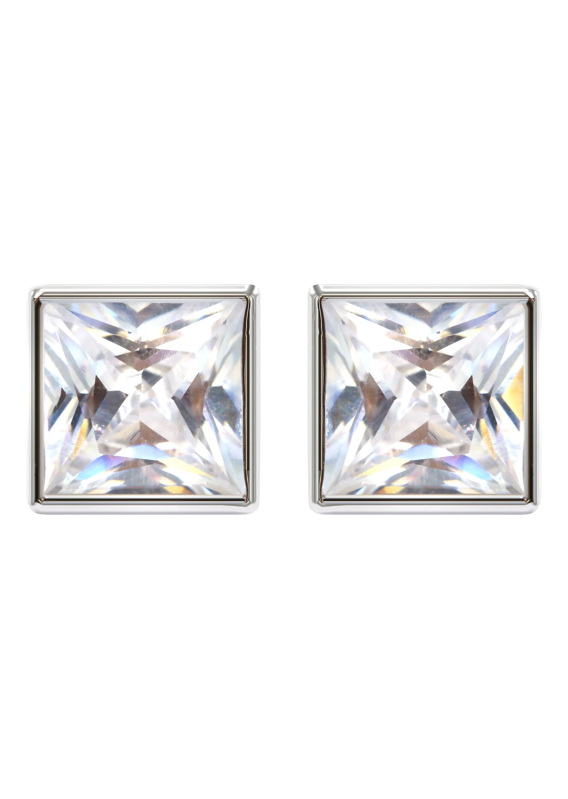 Silver Clear CZ Stud Earrings | Appx. 5.4 Grams