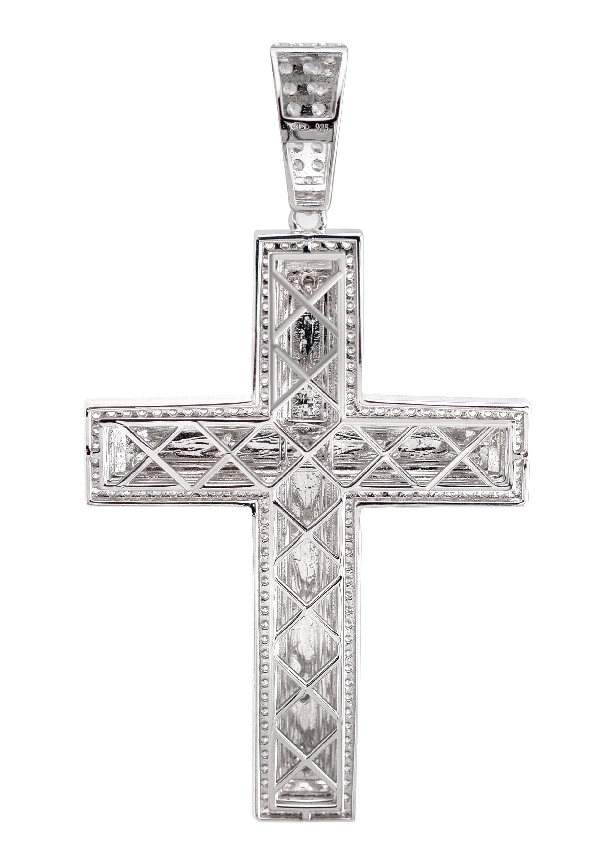 Silver Pendant - White Gold Cross Pendant | Appx 8.2 Grams - Image 2