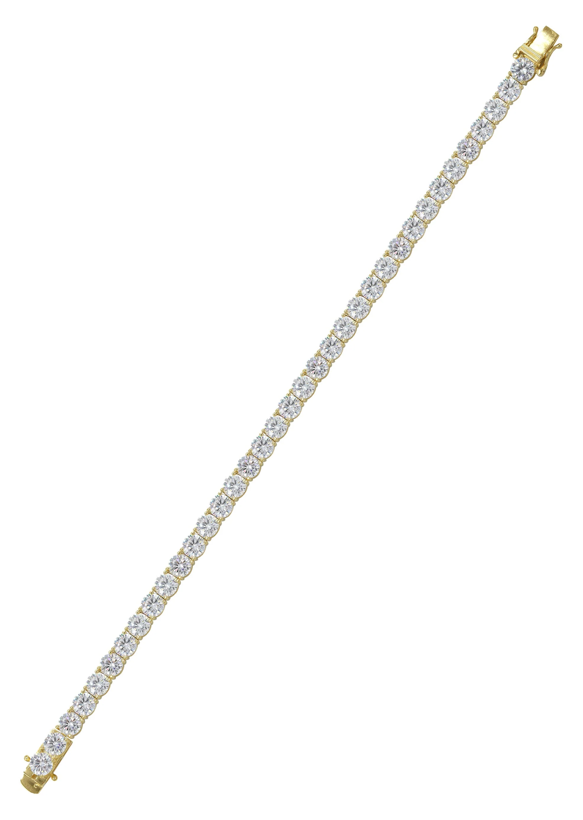 Silver Gold Tennis Bracelet - Image 3