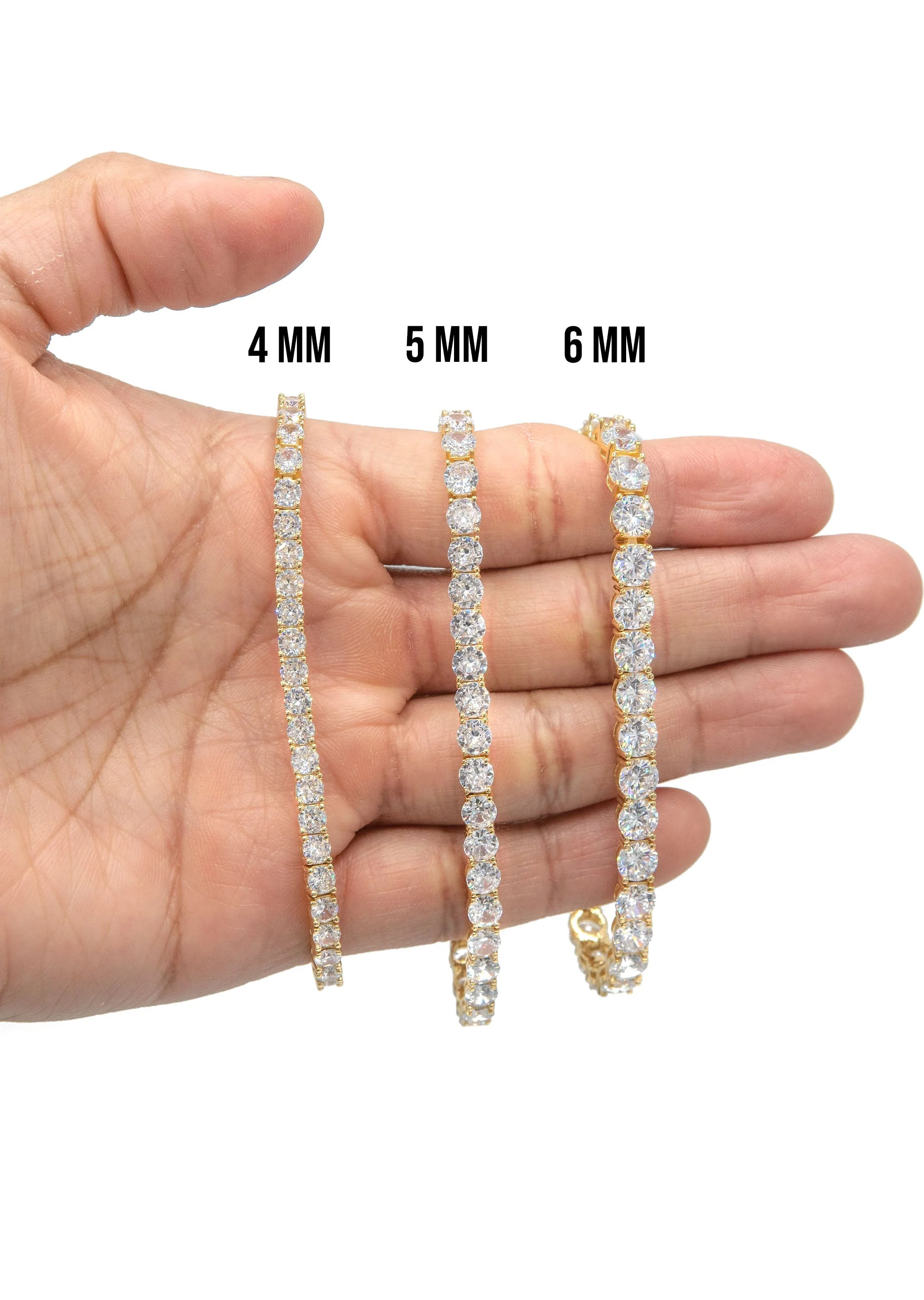 Silver Gold Tennis Bracelet - Image 4