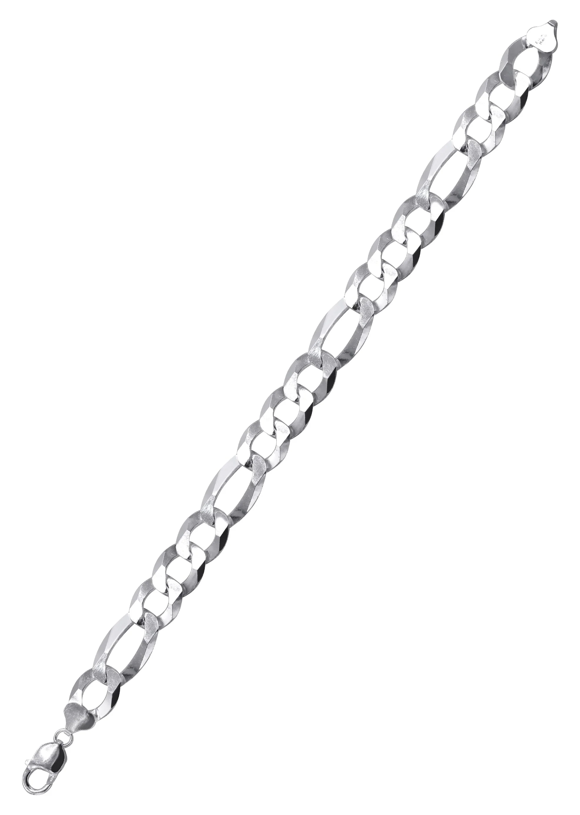 Silver White Figaro Bracelet - Image 3