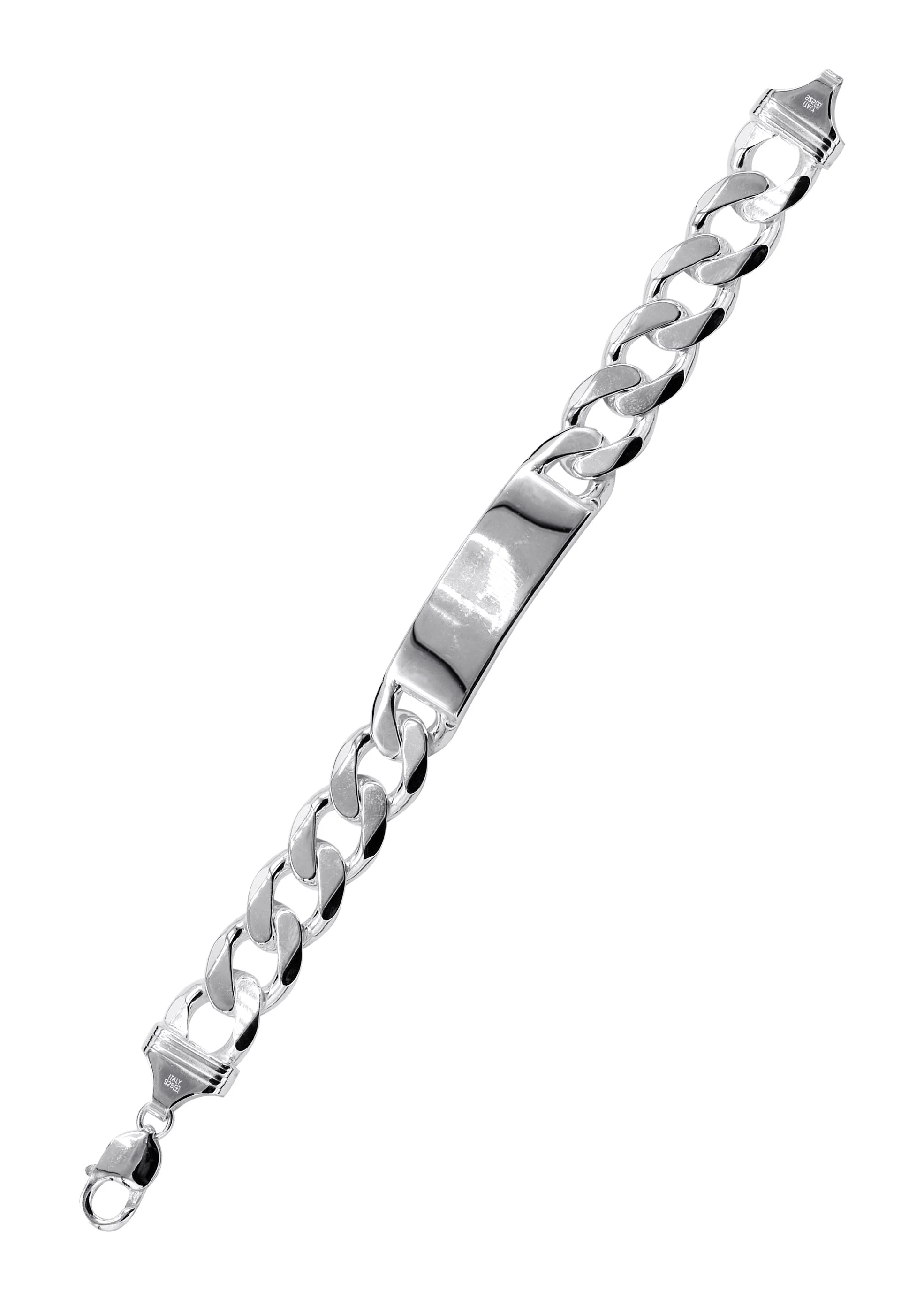Silver White ID Cuban Bracelet - Image 3