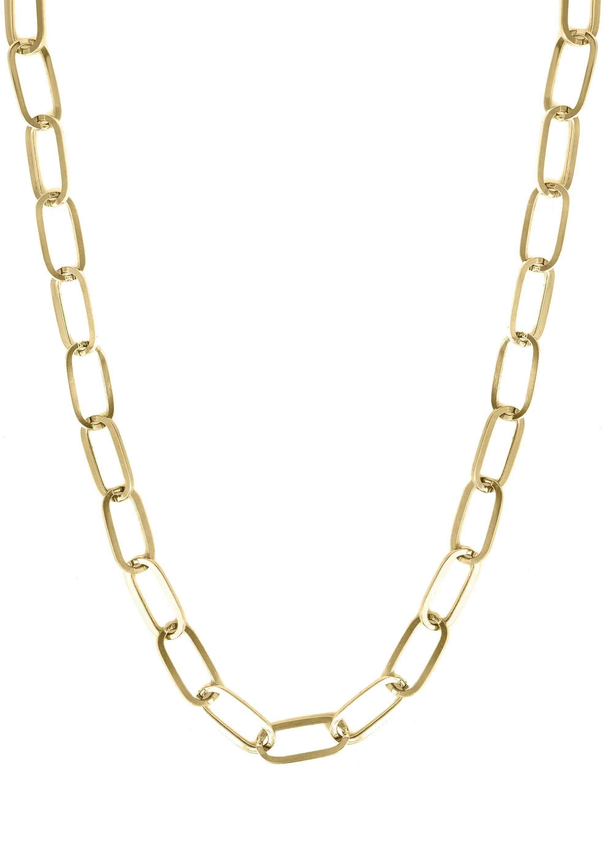 Solid Paper Clip Yellow Gold Chain 10K & 14K - Image 4