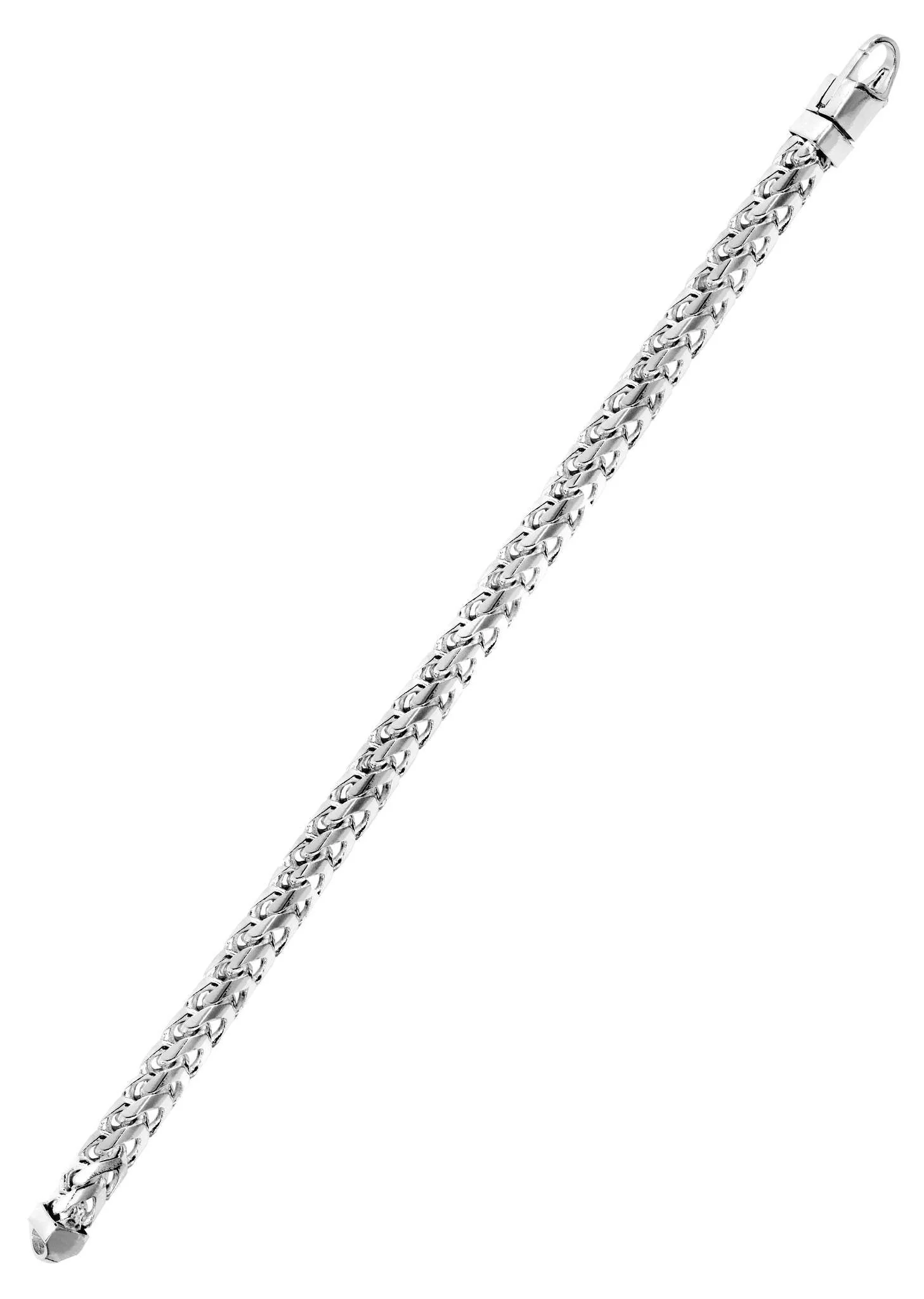 Solid Mens Franco Bracelet 10K/14K White Gold - Image 3