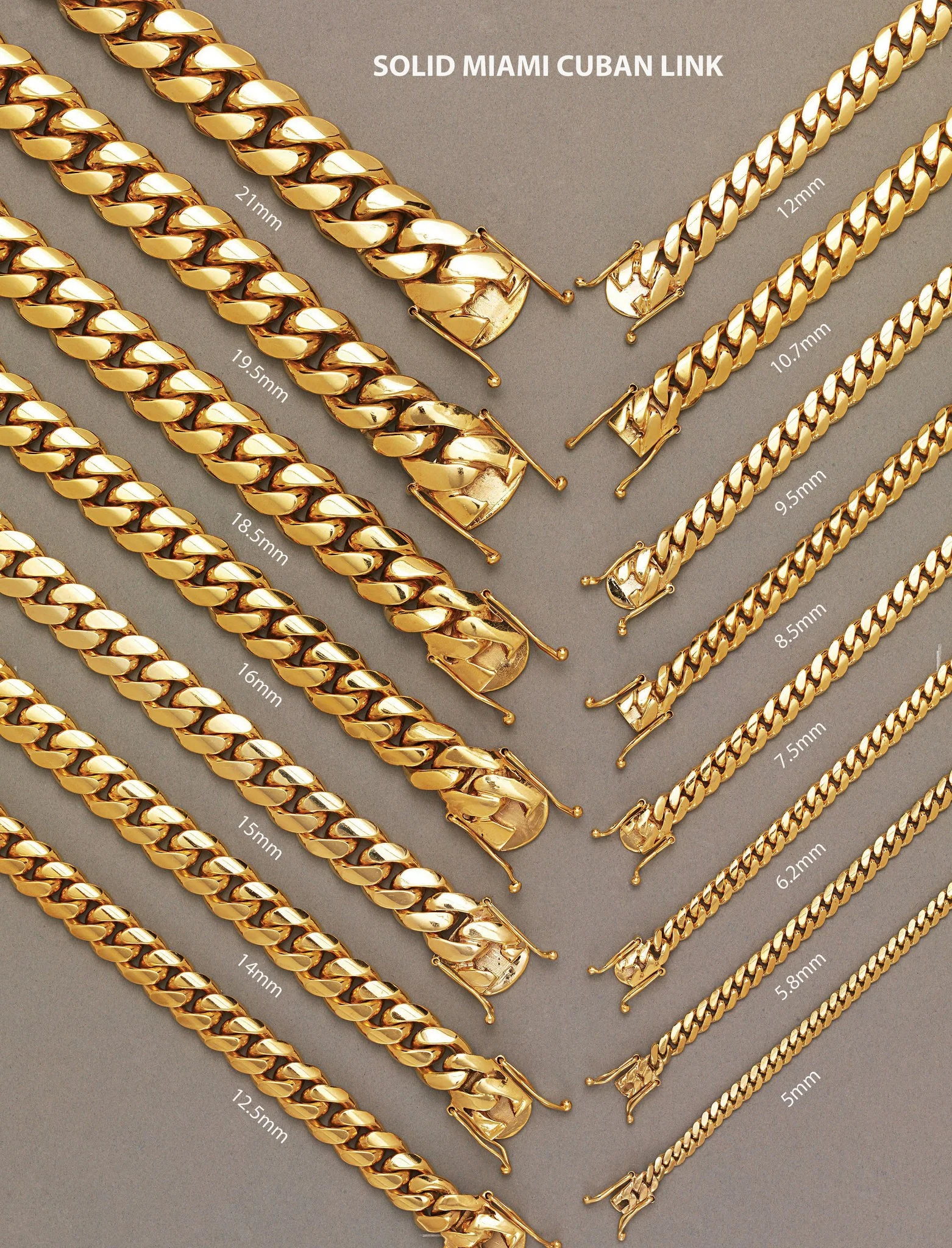 Solid Mens Miami Cuban Link Bracelet 10K Yellow Gold - Image 4