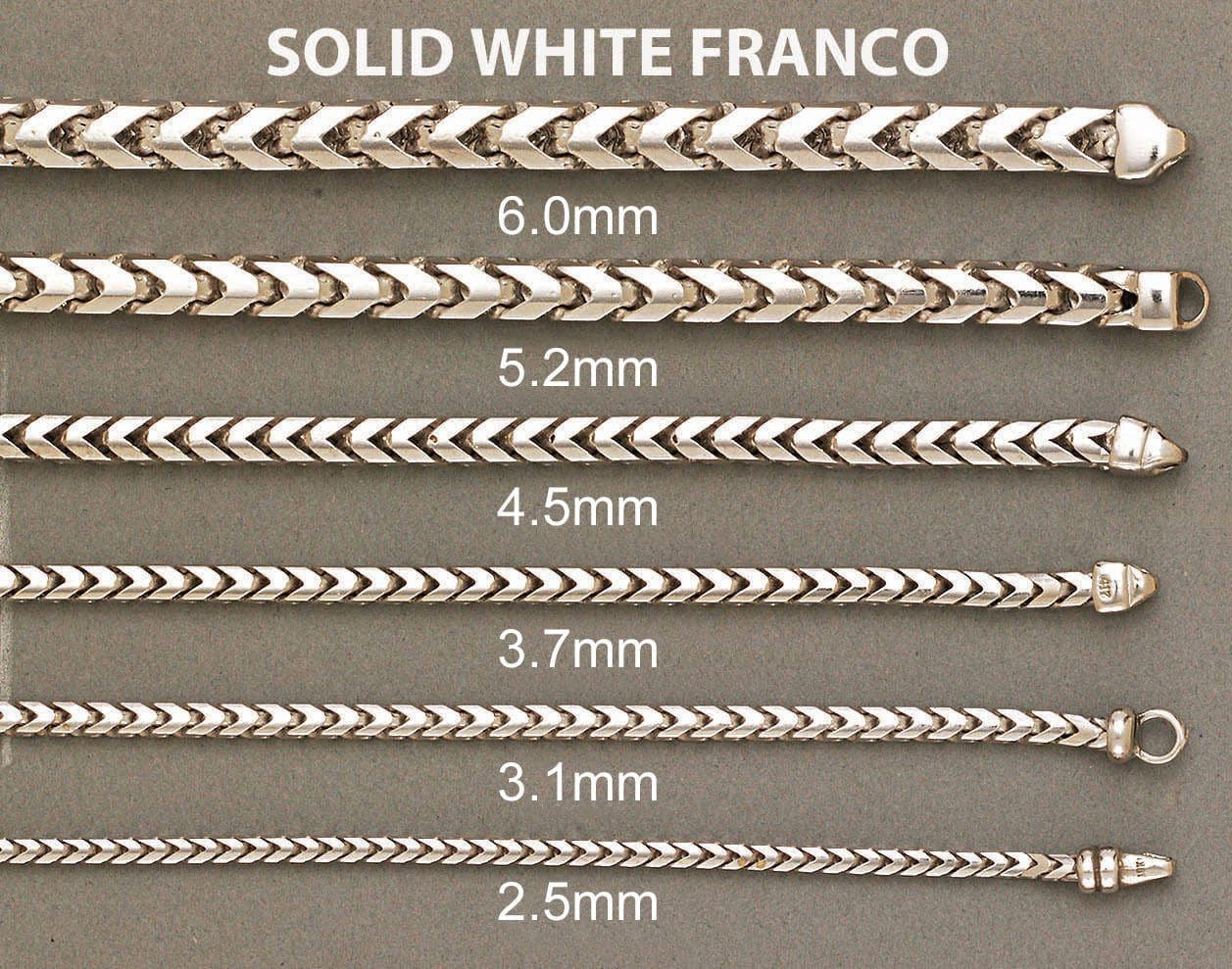 14K White Gold Bracelet Solid Franco - Image 4